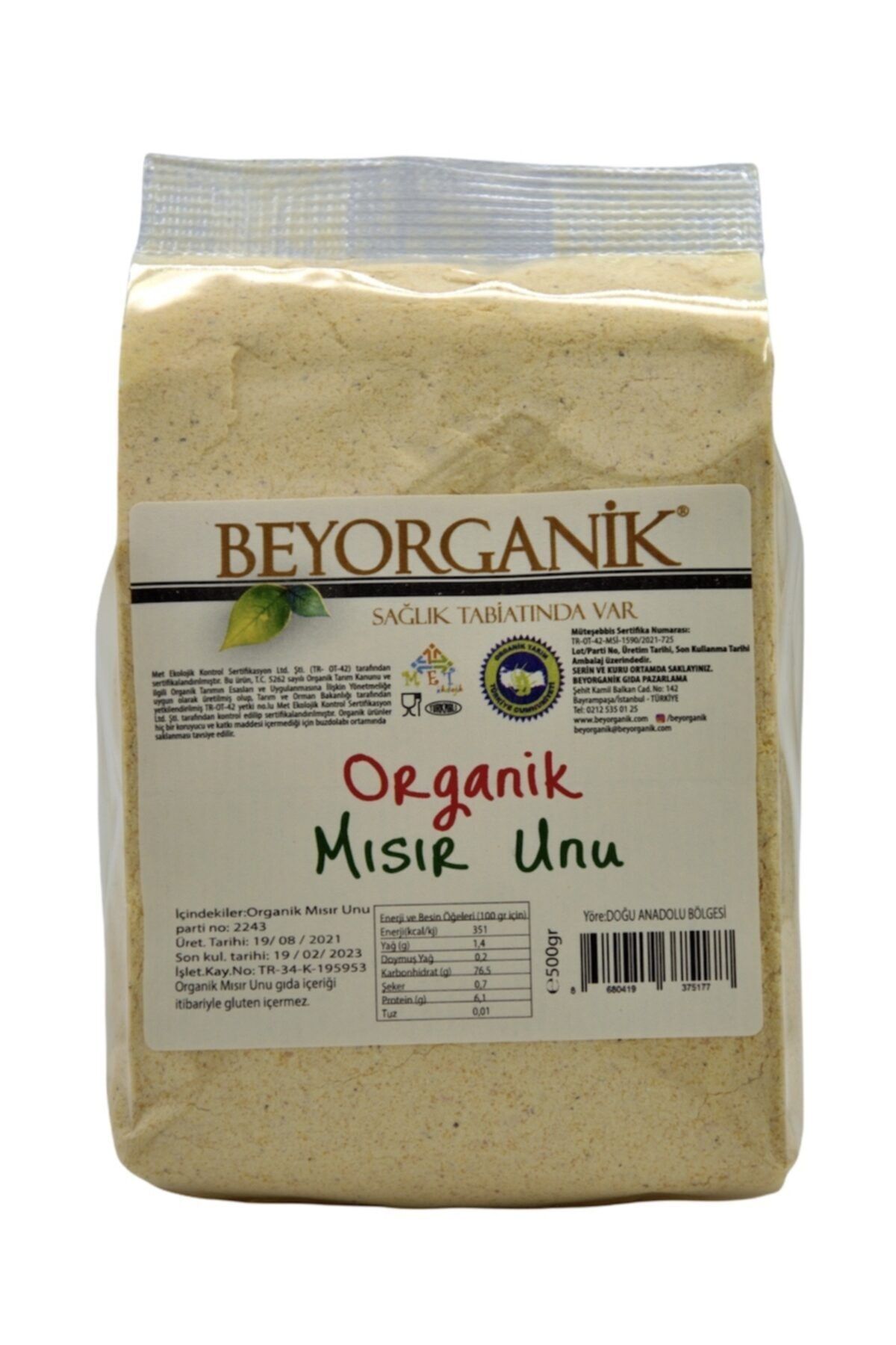 BEYORGANİK Organik Mısır Unu 500gr