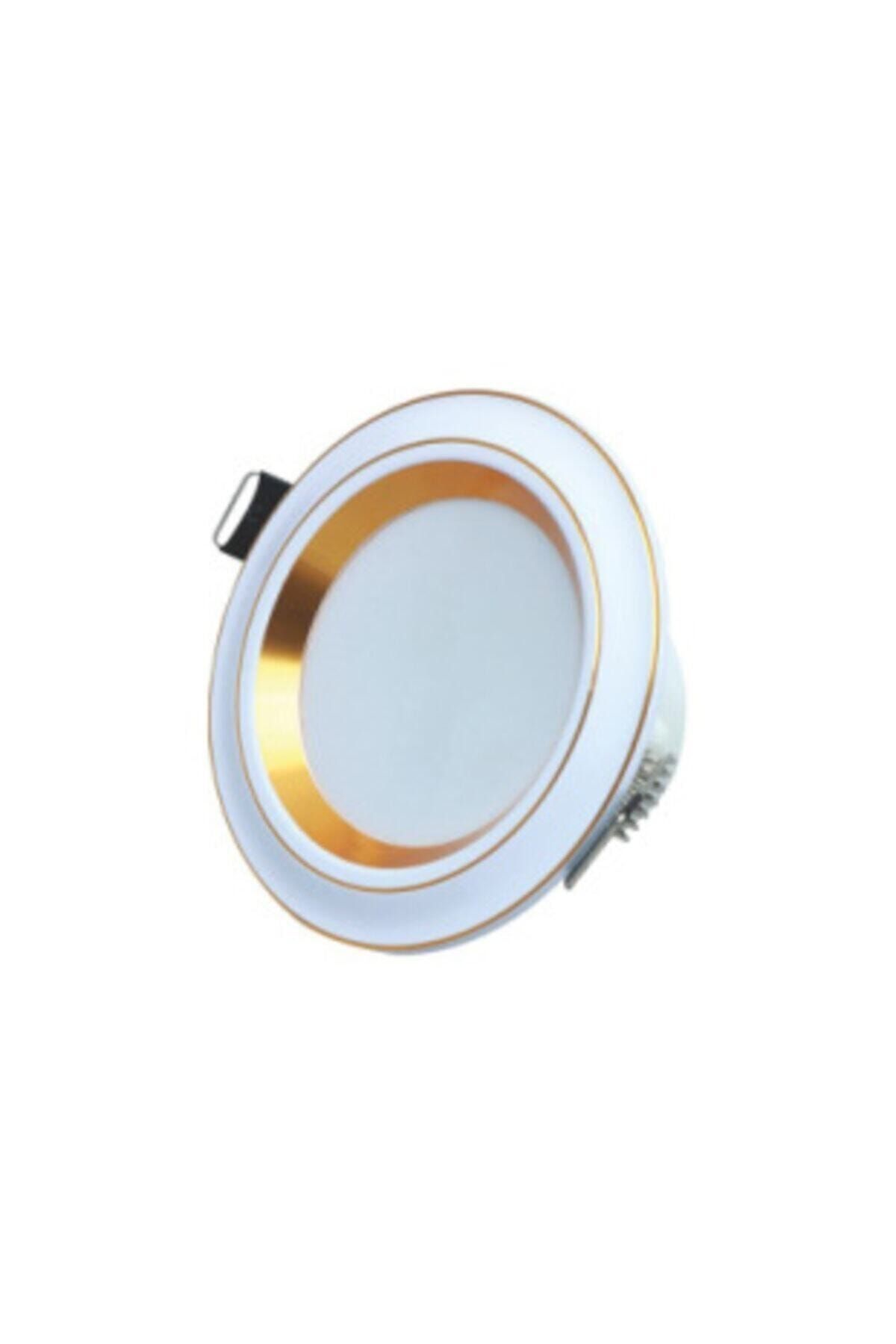 10EN 5w Sıva Altı Beyaz Gold Kasa Led Downlight Spot Beyaz Işık 10'lu Paket