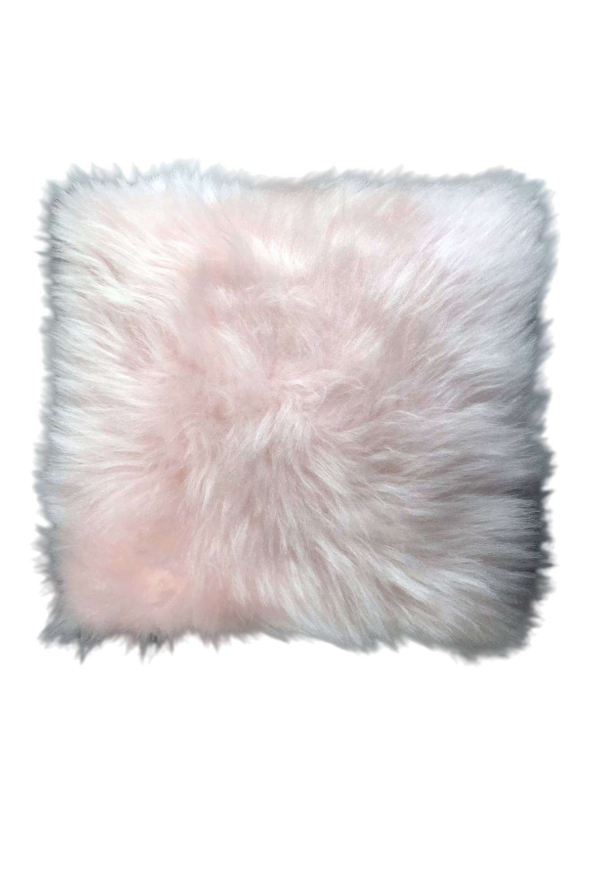 Royaleks Uzun Tüylü Peluş Lüks Salon Kırlent Minder Kılıf 52x52 Pudra