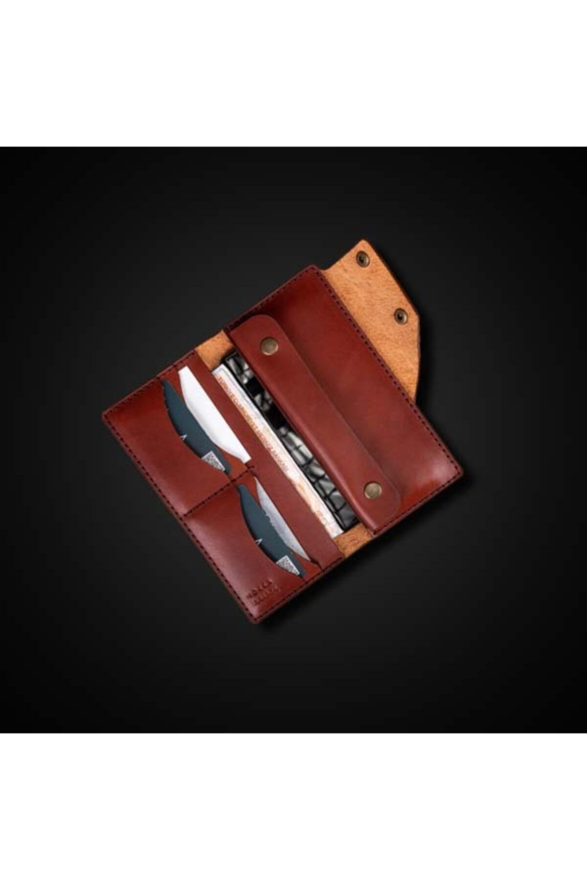 MOKKA LEATHER Telefon Için Uzun Cüzdan Vejetal Deri Tan