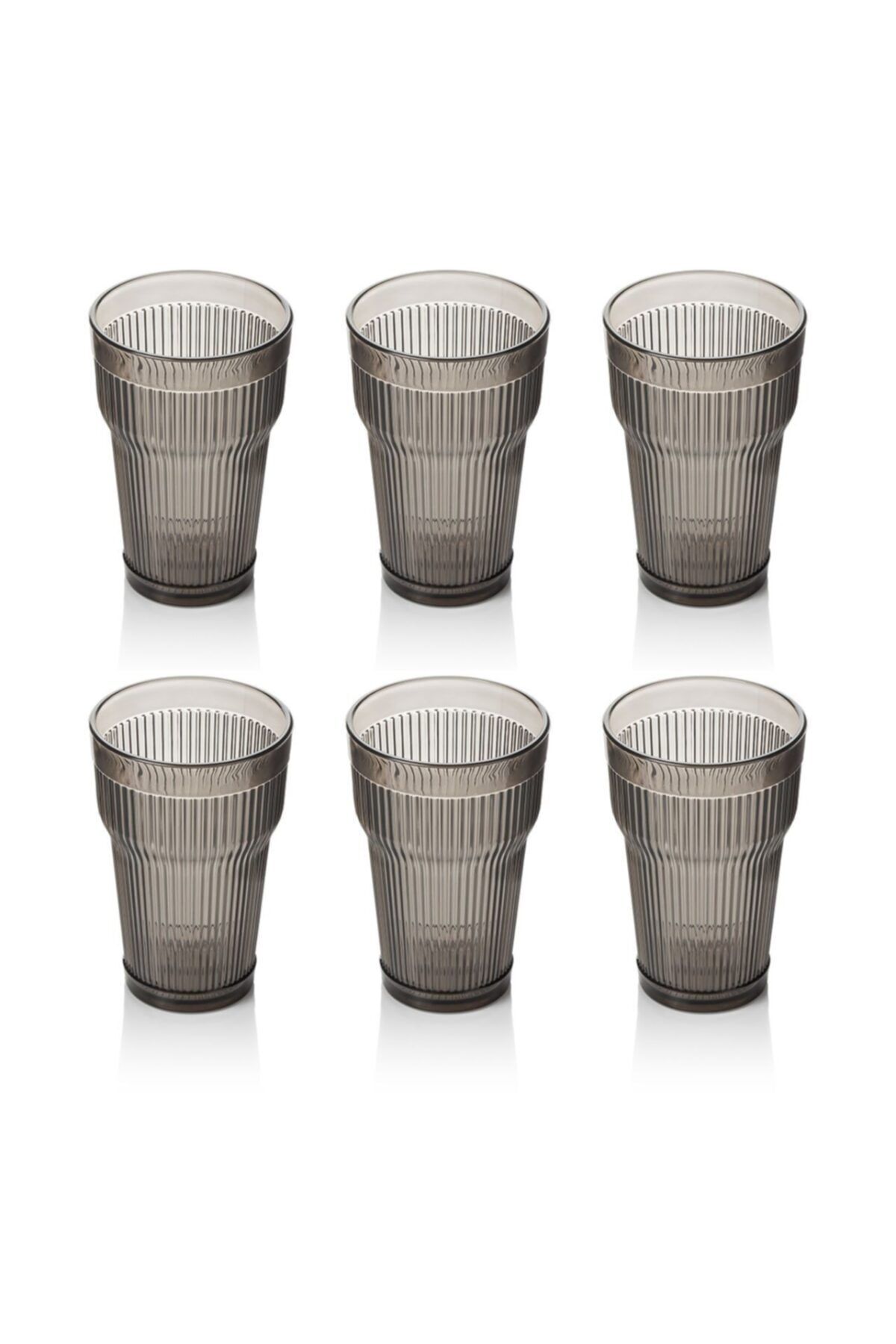 EW's Kitchenware Akrilik Barok Füme 6 Lı Uzun Bardak