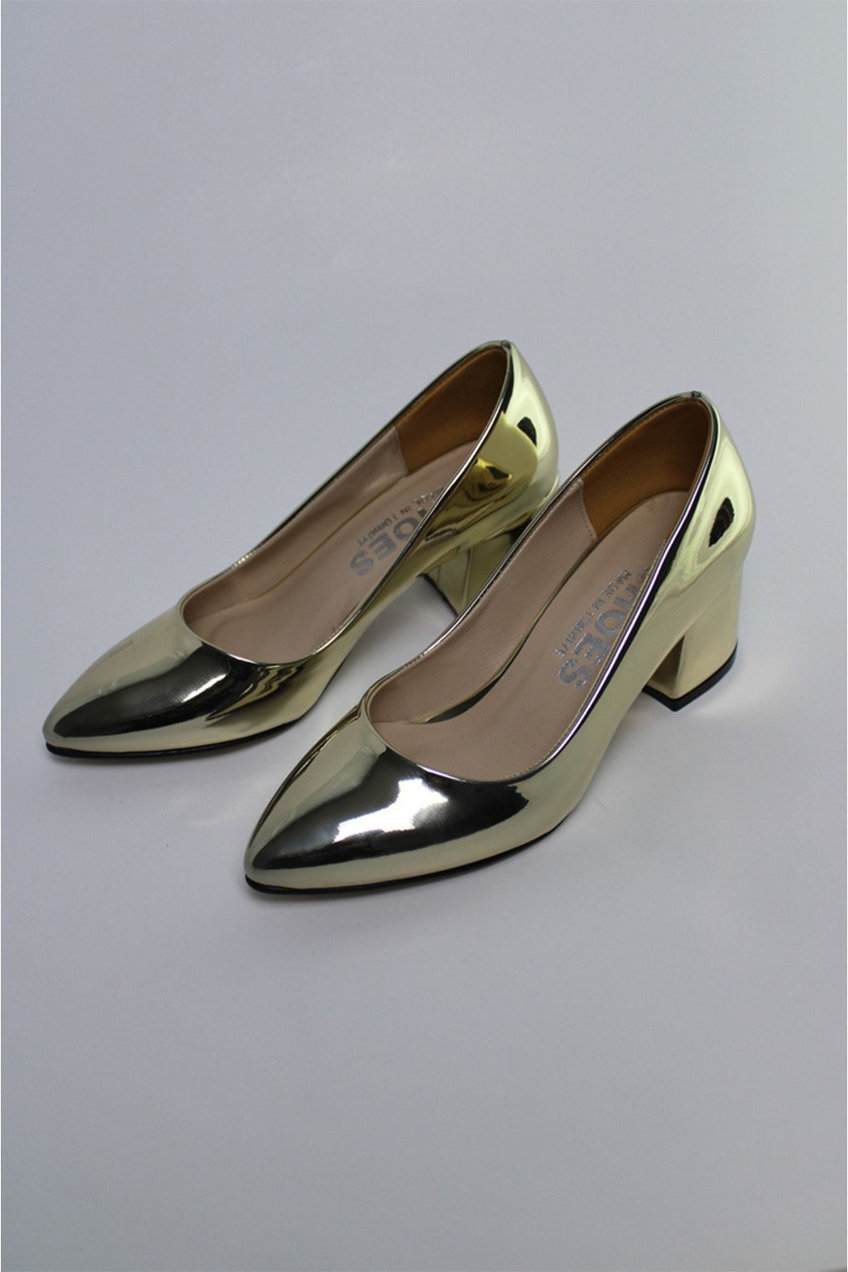 Shoes Kadın Gold Ayna Topuklu Ayakkabı