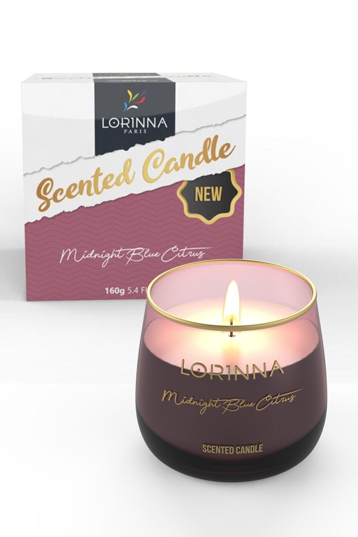 LORINNA PARIS Gece Mavisi Narenciye Kokulu Mum 160 Gr.(midnight Blue Citrus)