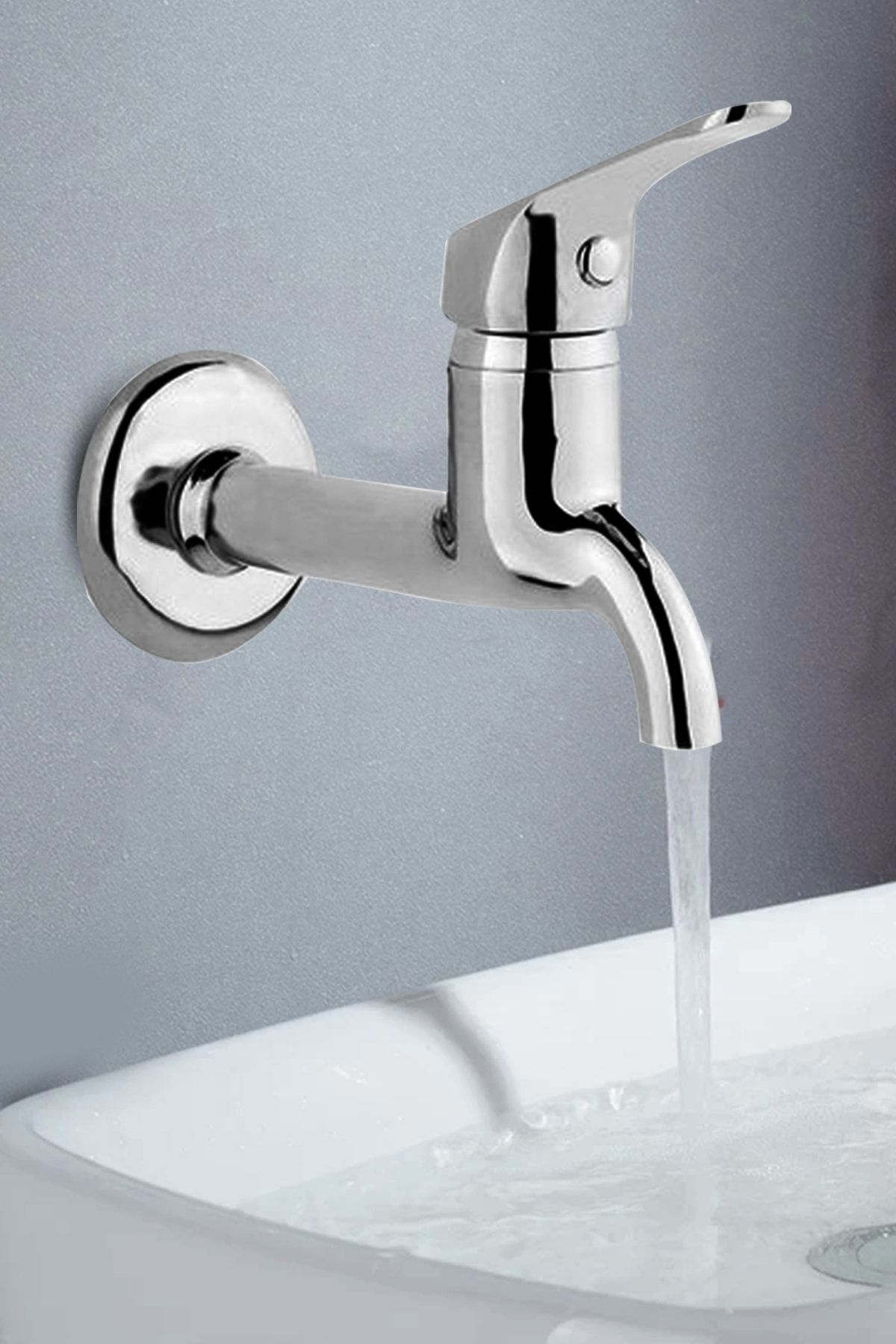 Uniquem Aç Kapa Tuvalet Bahçe Lavabo Musluğu Çeşmesi Uzun Gövde Musluk Krom Renk
