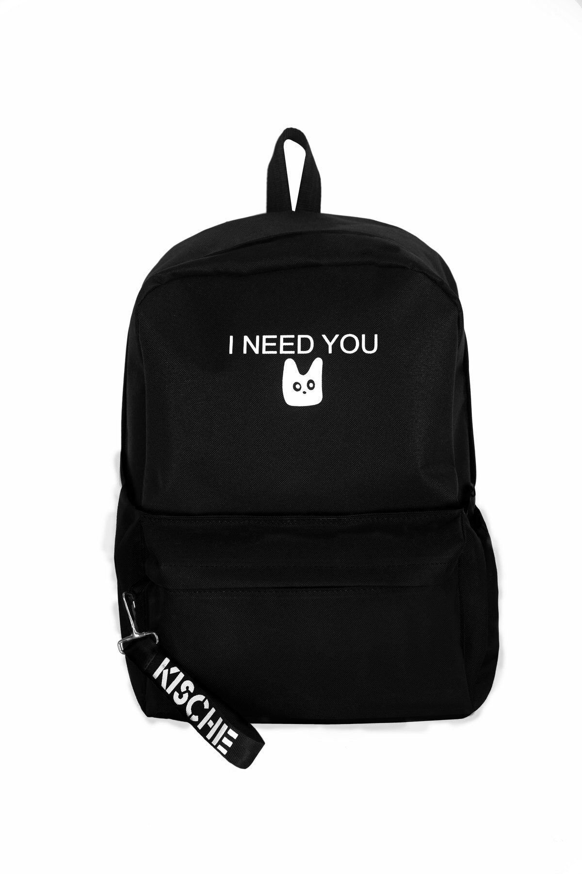 KISCHE Çift Renk I Need You Okul Spor Çantası Siyah
