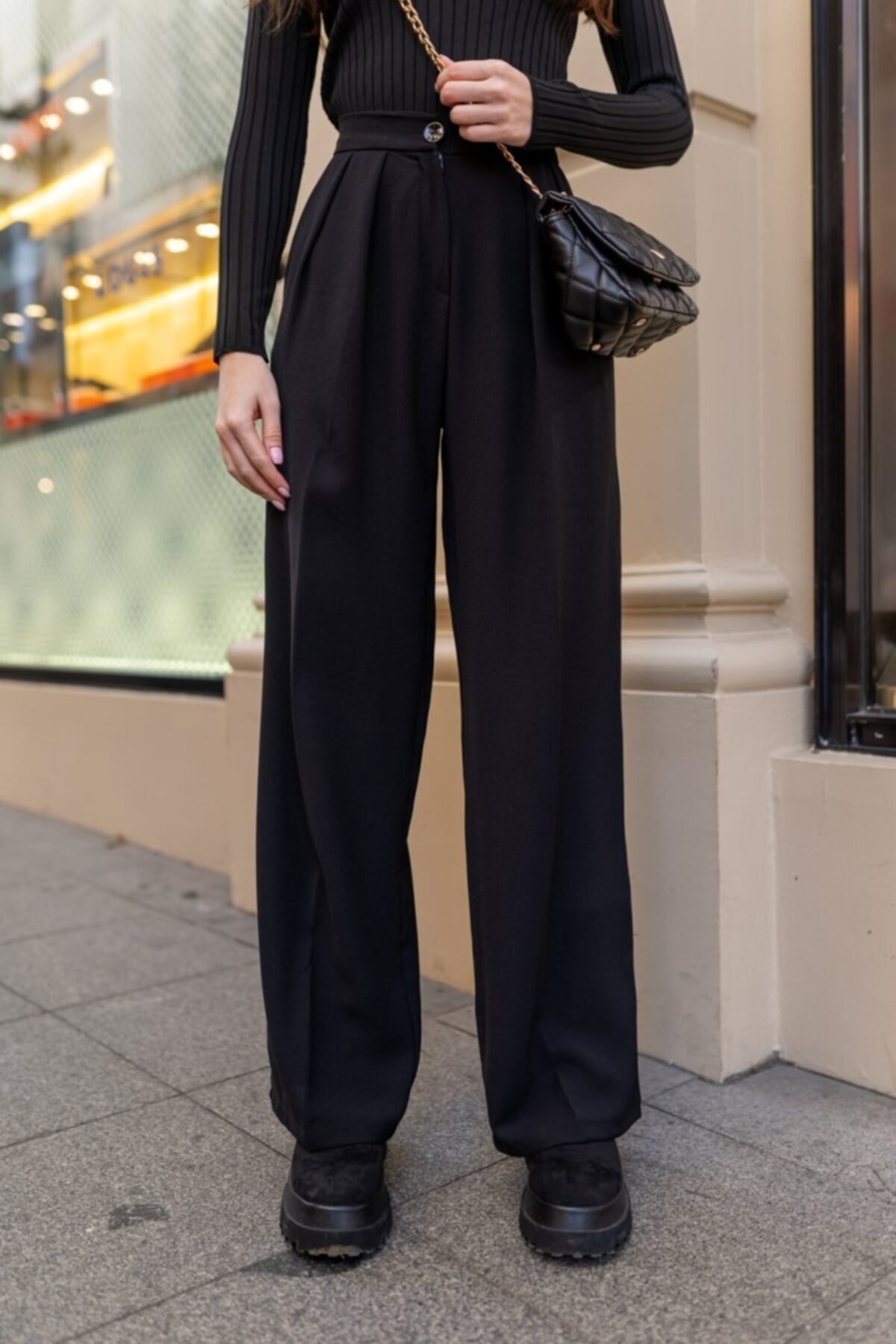 ANONCE STUDIO Palazzo Pantolon Siyah&beyaz