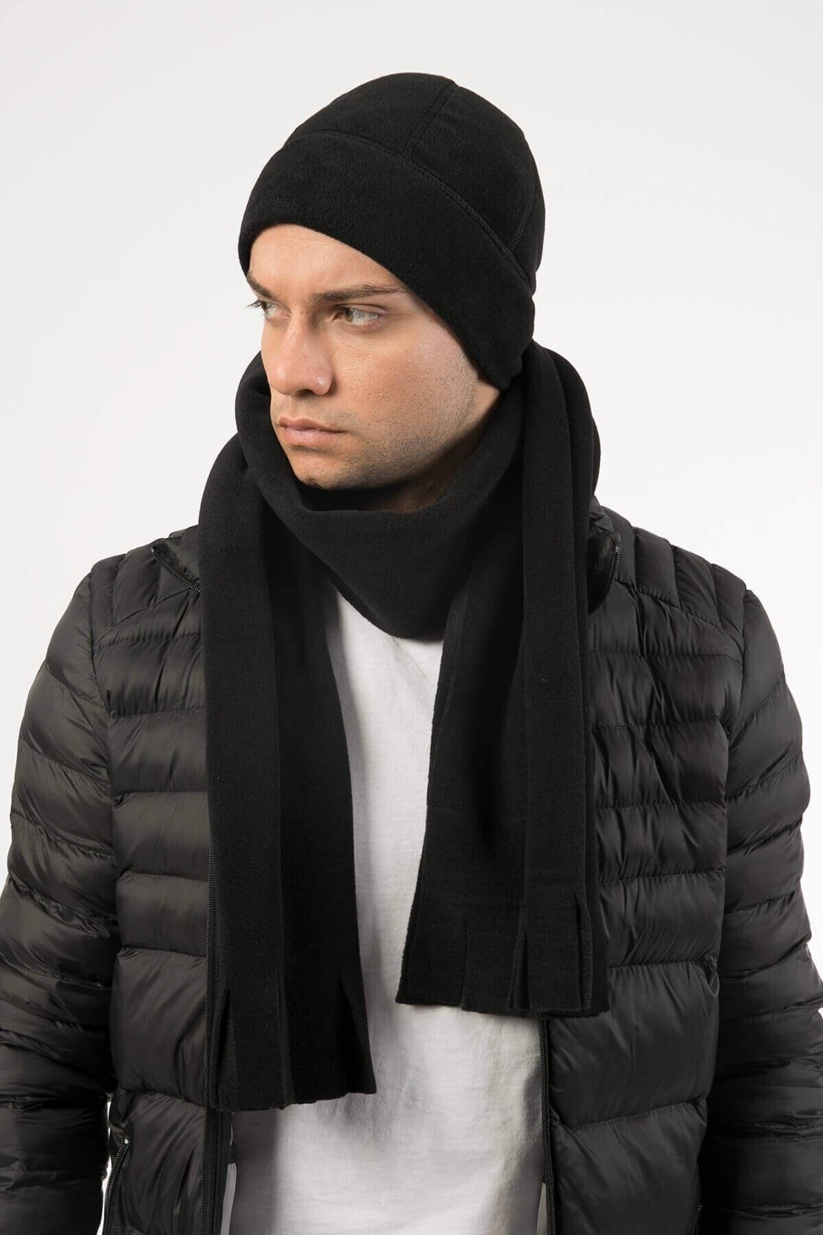 Mossta Siyah Polar Atkı Bere Takımı