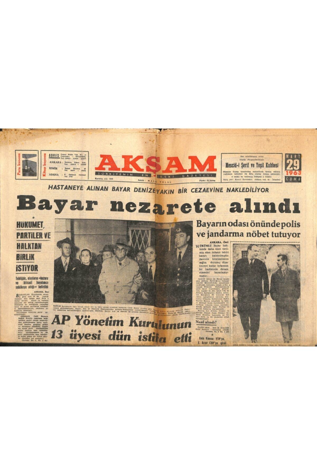 Gökçe Koleksiyon Akşam Gazetesi 29 Mart 1963 - Aliki Vuyuklaki Türkçe Öğreniyor