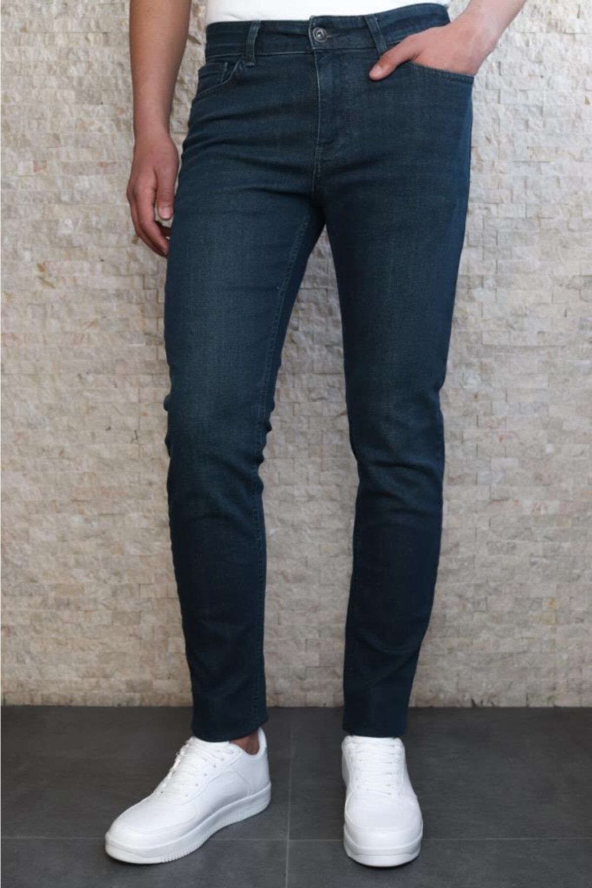 HLT JEANS Erkek Dark Green Taşlamalı Jean Pantolon Hlthe1949