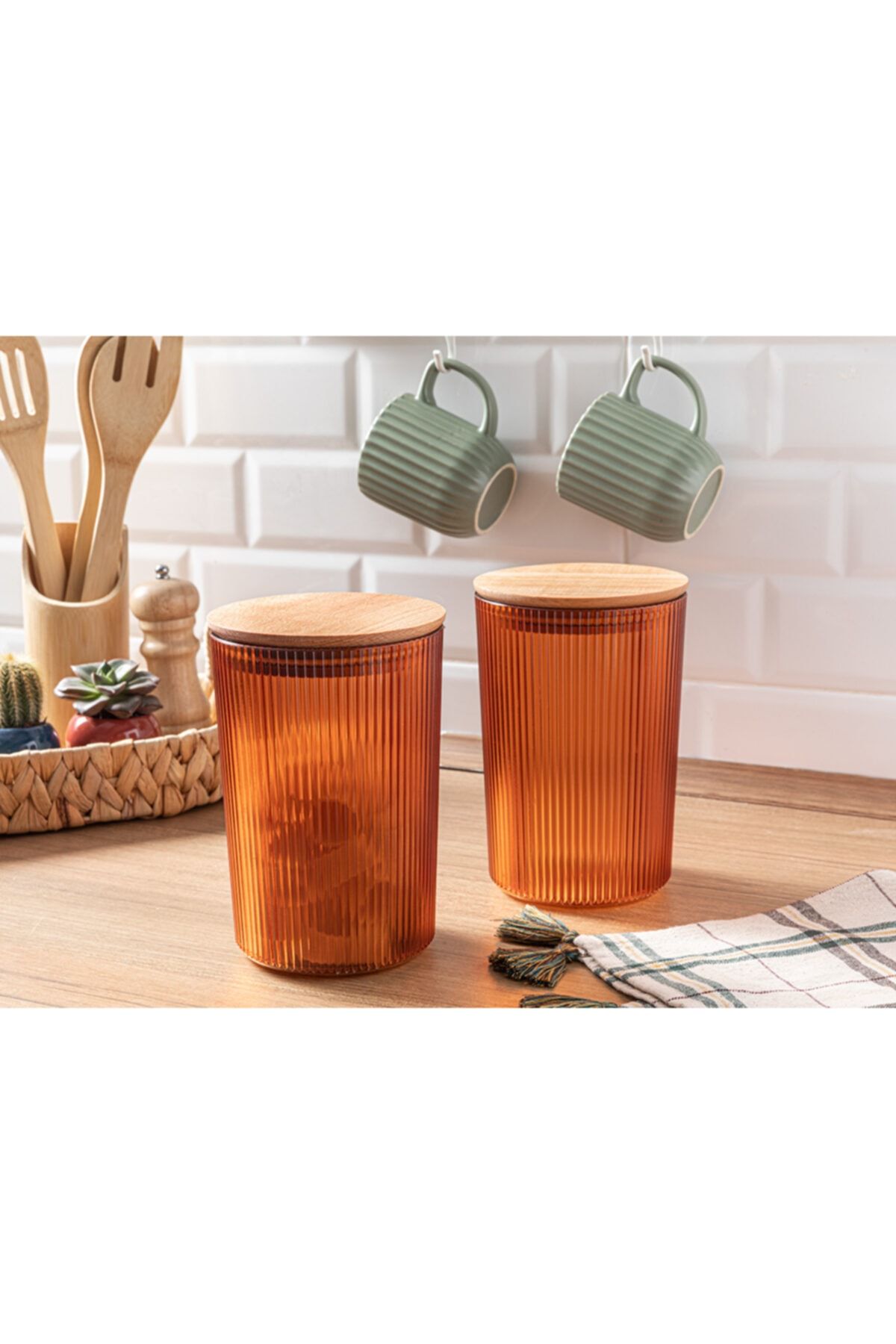 English Home Mona Plastik 2'li Saklama Kabı 1500 Ml Amber