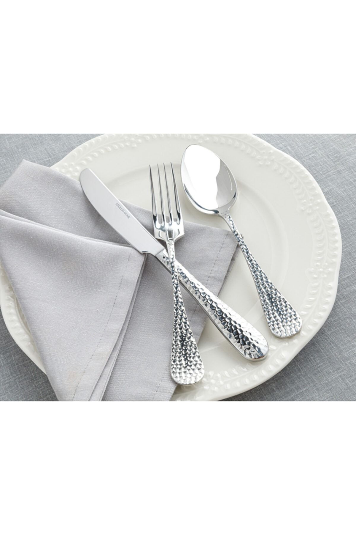 English Home Pinoli Paslanmaz Çelik 18 Parça Yemek Çatal Kaşık Bıçak Takımı Silver