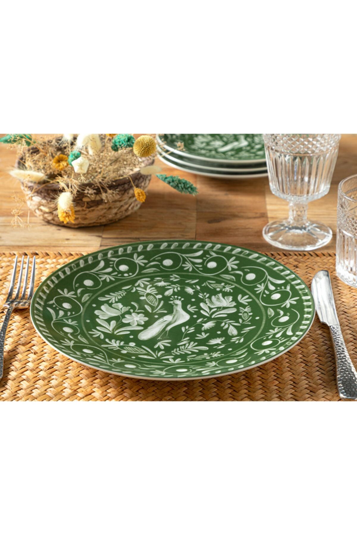 English Home Hermosa Porselen Servıs Tabağı 25 Cm Yeşil