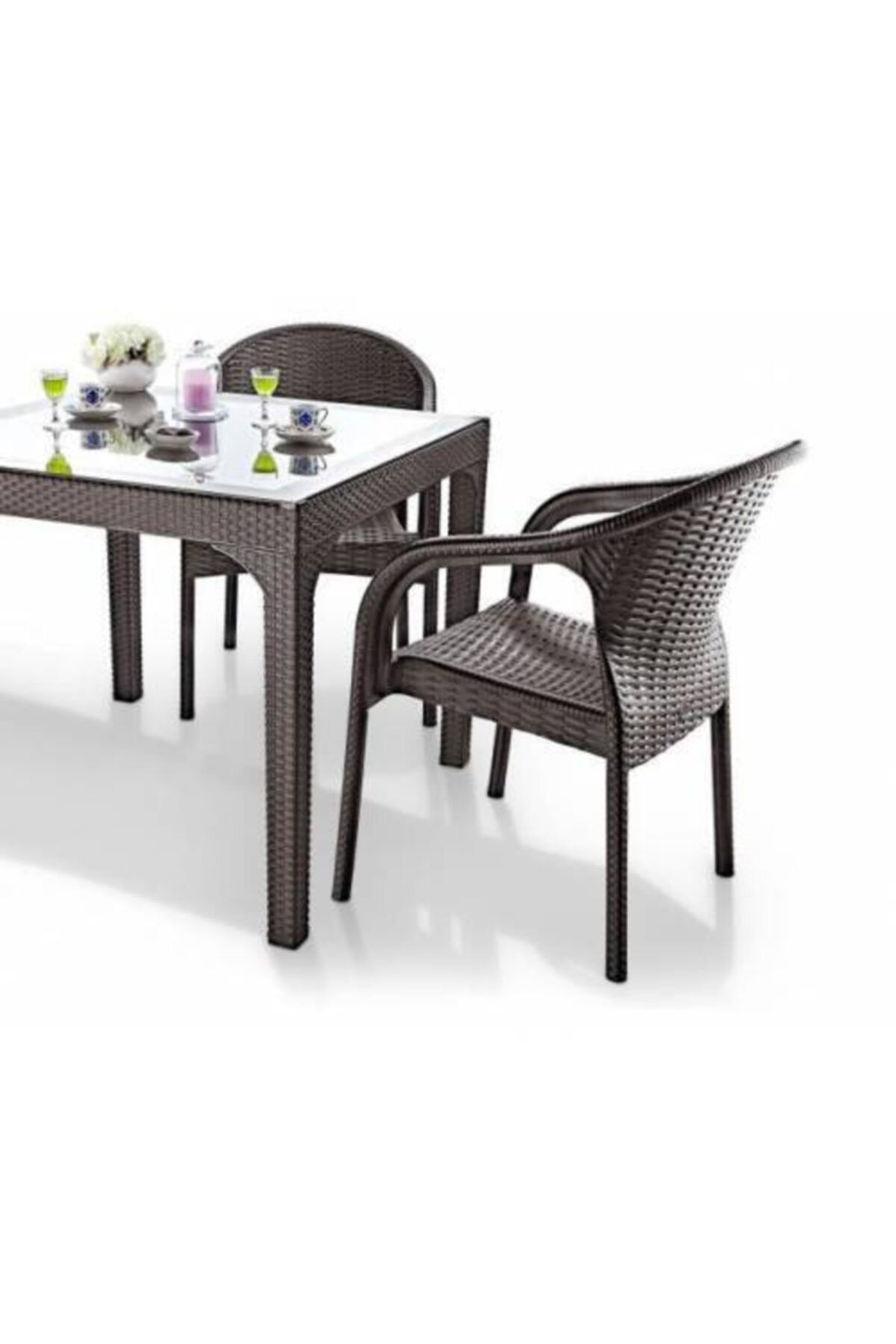 rainbow holiday 4 adet ege rattan sandalye holiday 80x140 camli masa 4 minder fiyati yorumlari trendyol