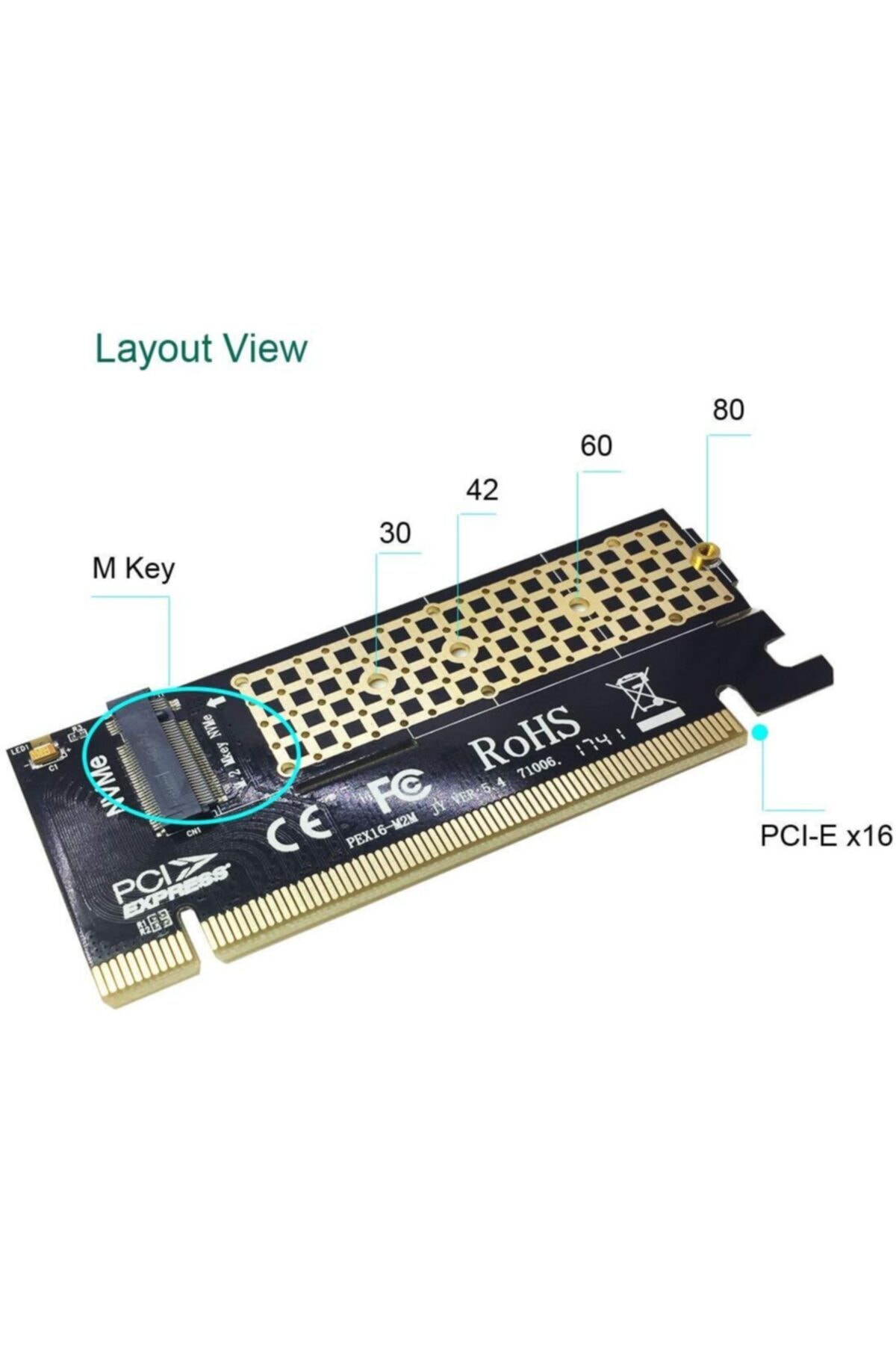 Platoon M.2 Pcıe Nvme Or Pcıe Ahcı Ssd To Pcıe 3.0 X4 Adapter Card For Ke