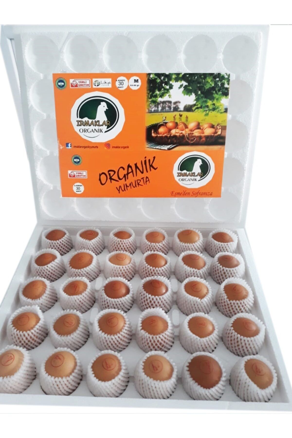 IRMAKLAR ORGANİK YUMURTA Irmaklar Organik 30'lu Büyük Boy Organik Yumurta (63-72gr)