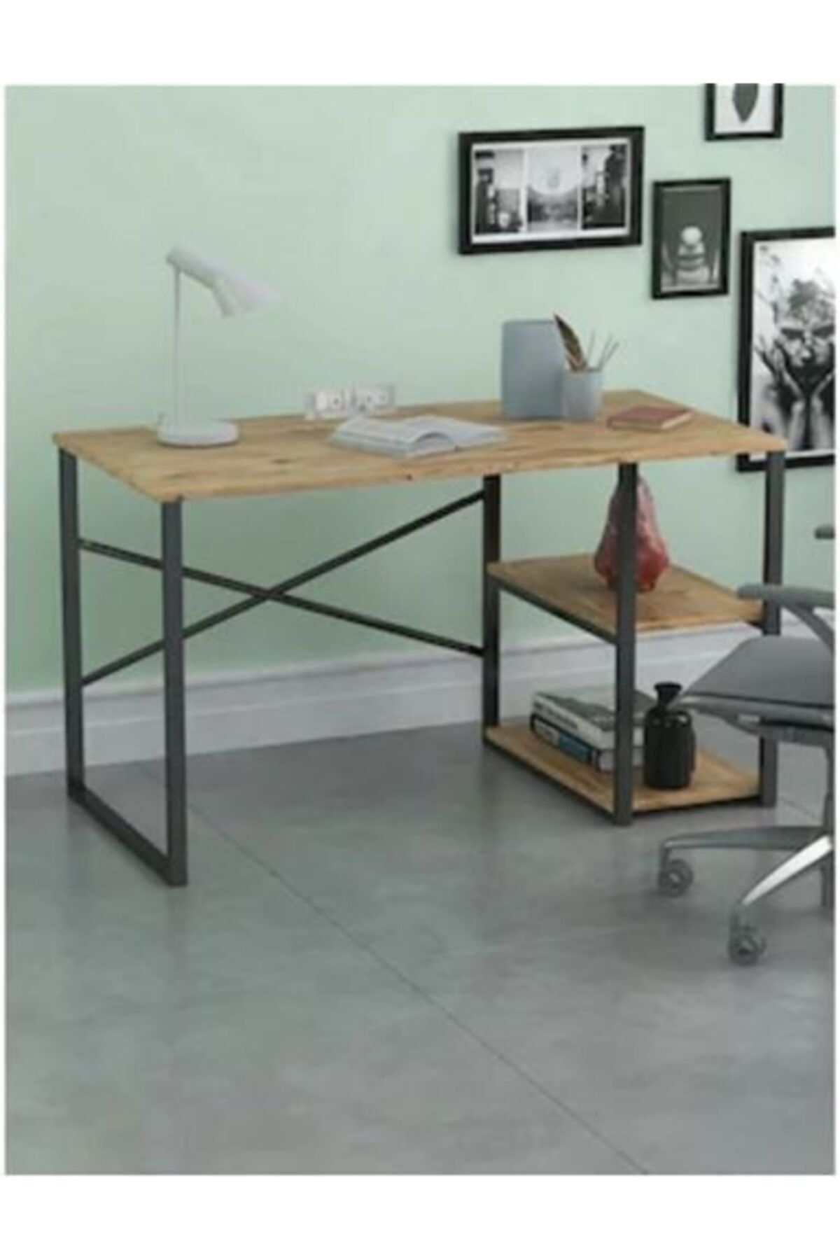 Noowa 60x120 Cm 2 Raflı Çalışma Masası Çam