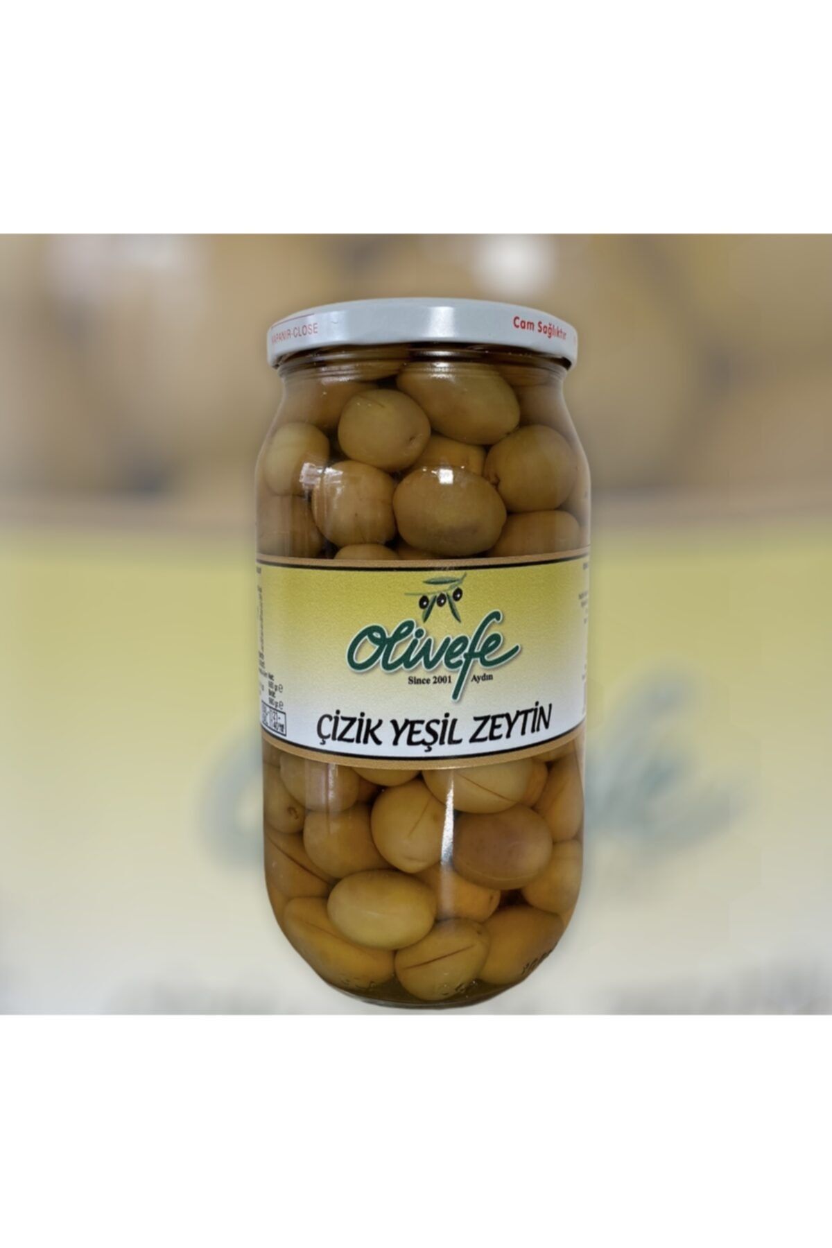 OLİVEFE DOĞAL ÜRÜNLER Çizik Yeşil Zeytin 660 gr.