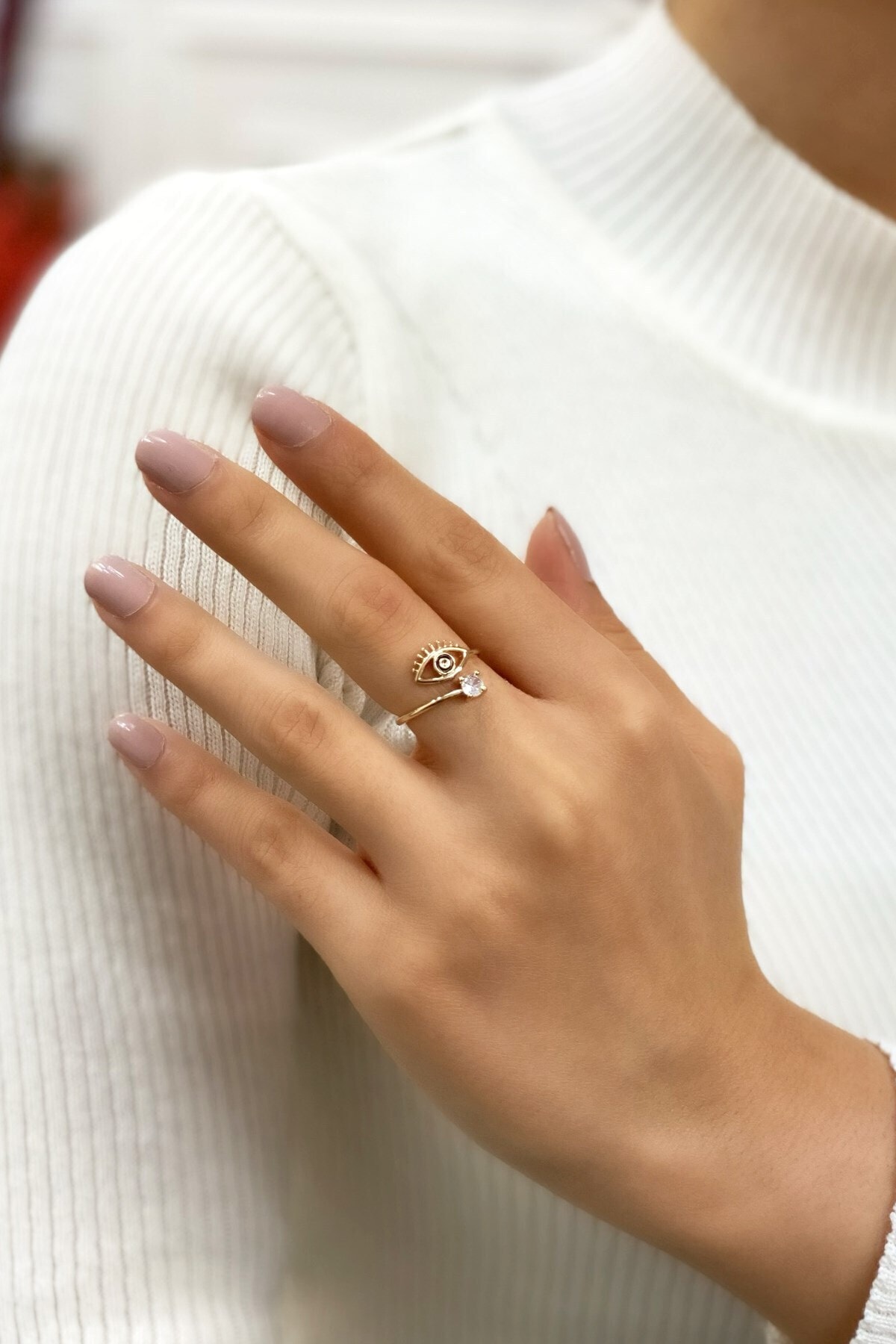 Çlk Accessories Ayarlanabilir Göz Figür Taşlı Yüzük Y21502