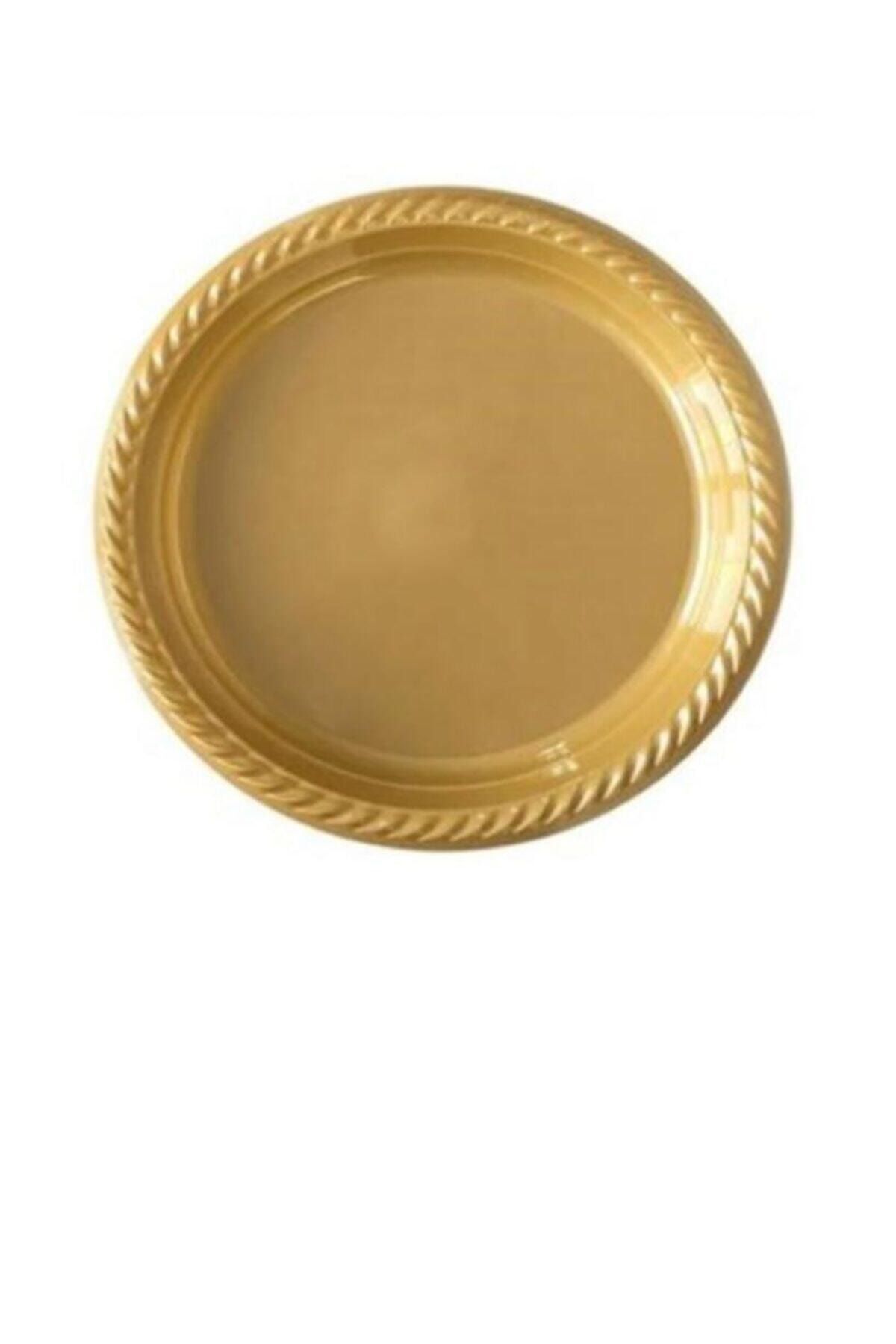 Kelebek Parti ve Kına Kullan At Gold Plastik Tabak 24 Adet
