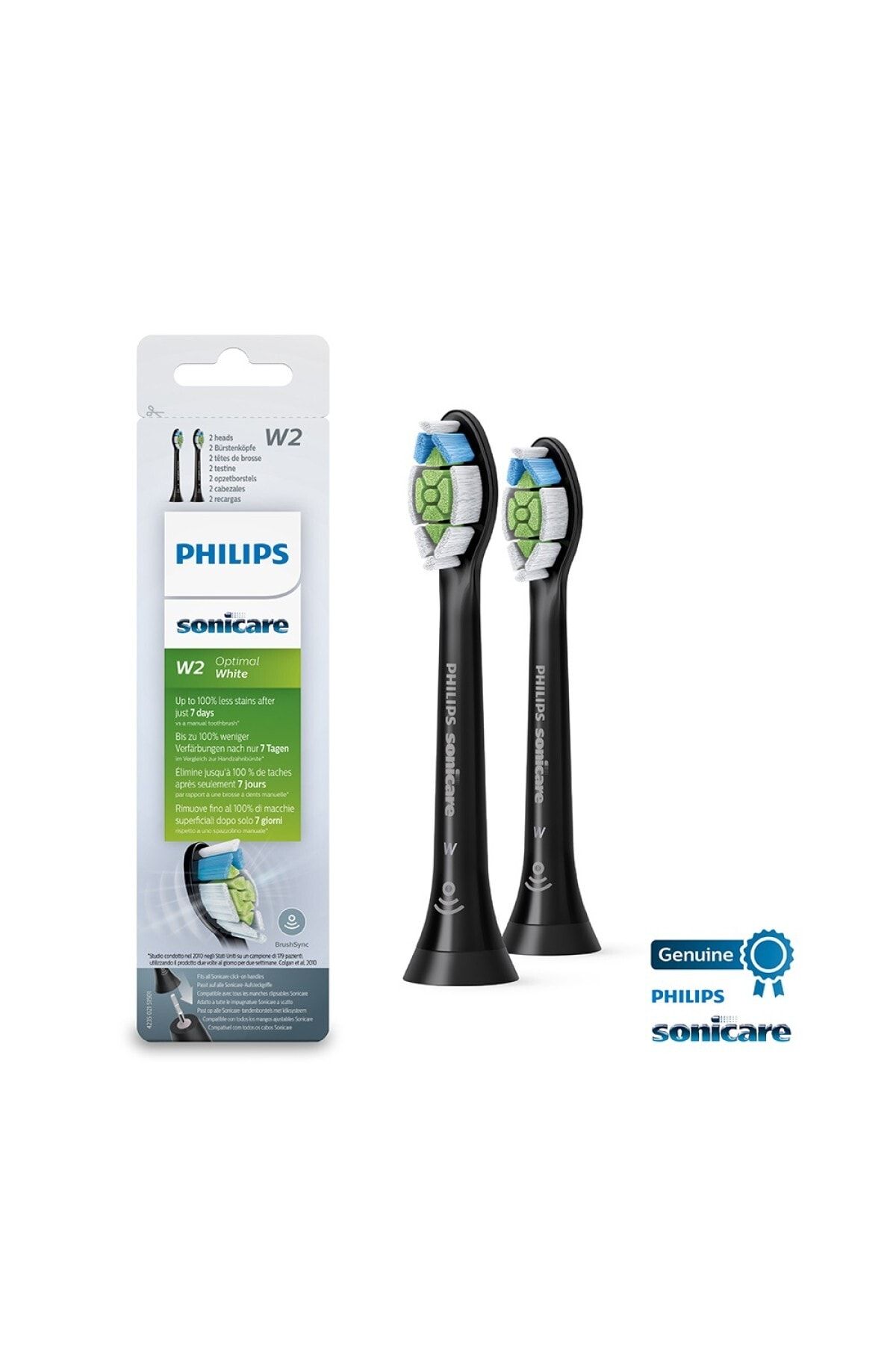 Philips Sonicare Hx6062/13 Optimal White Sonic Şarjlı Diş Fırçası Yedek Başlıkları 2li Siyah