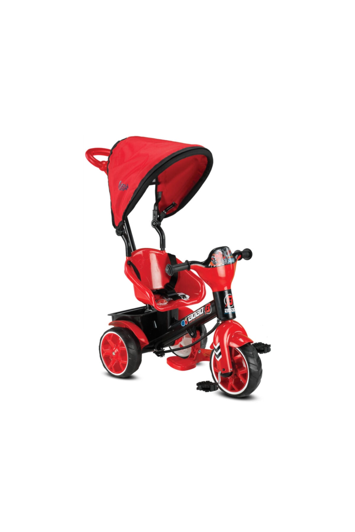 BabyHope Bobo Speed Itmeli Pedallı Bisiklet Kırmızı