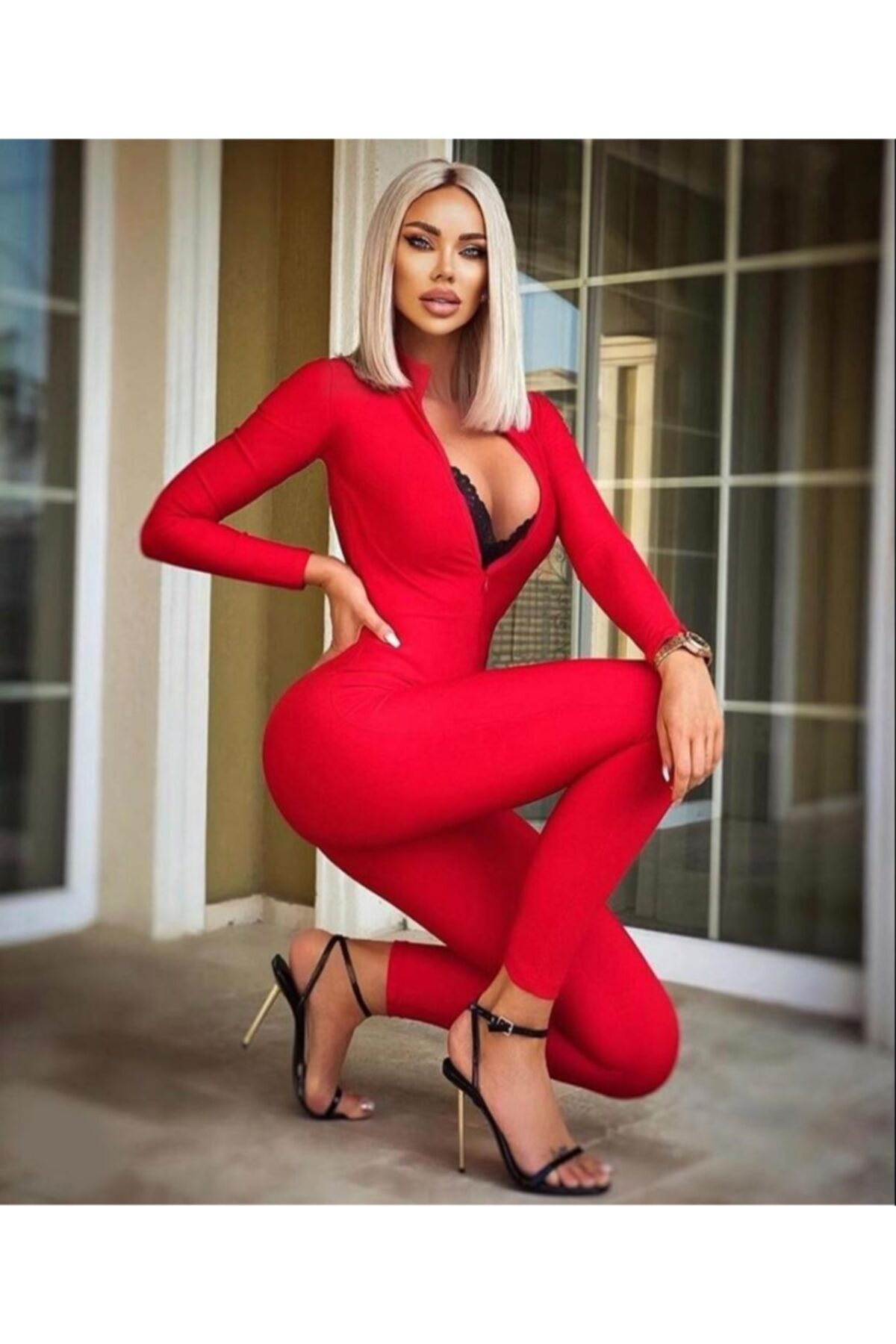 TAYT VEGAS Kadın Kırmızı Spor Tulum