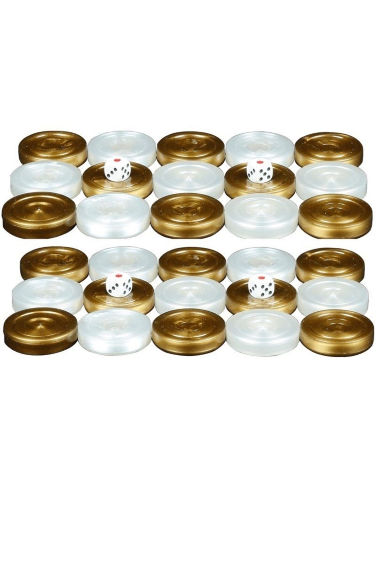 Miajima Gold Beyaz Sedefli Tavla Pulu Büyük Boy