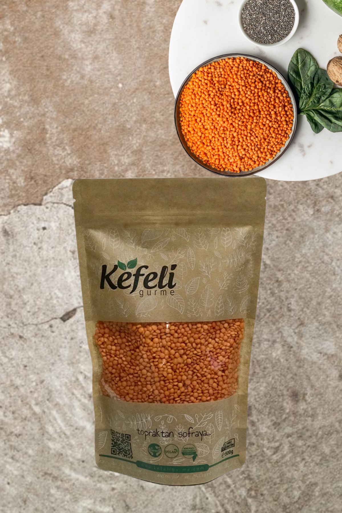 Kefeli Yerli İyi Tarım Kırmızı Mercimek Doğal Üretim 500gr
