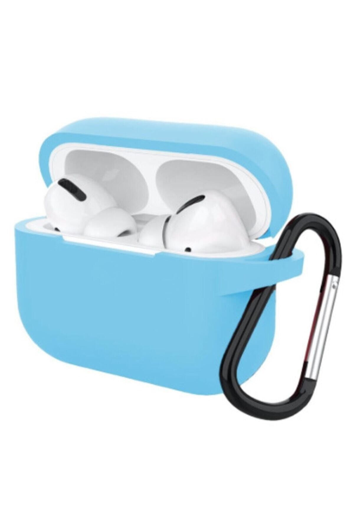 Protonust Apple Uyumlu Airpods Pro Taşıma Kopçalı Mavi Koruyucu Silikon Kılıf