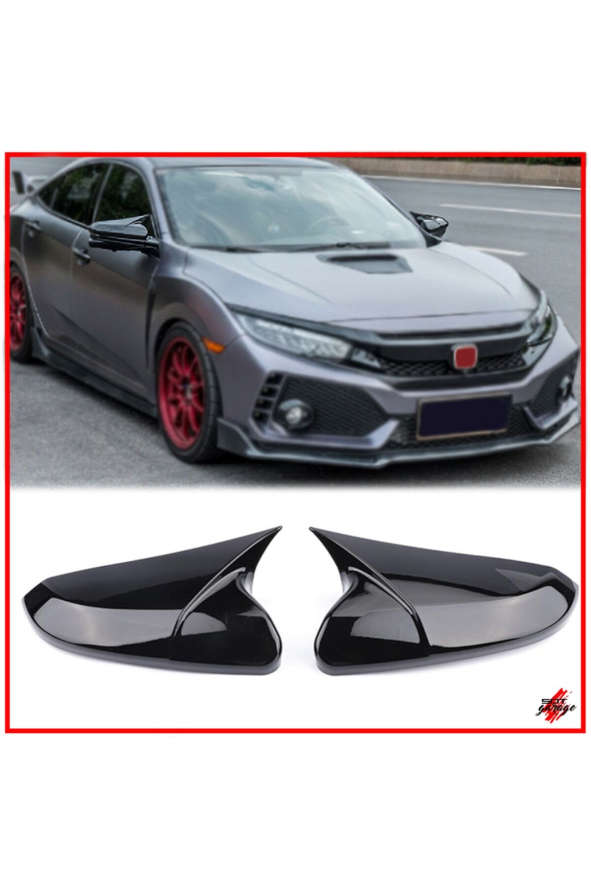 SNTGARAGE Honda Civic Fc5 Batman Ayna Kapağı 2016-2020