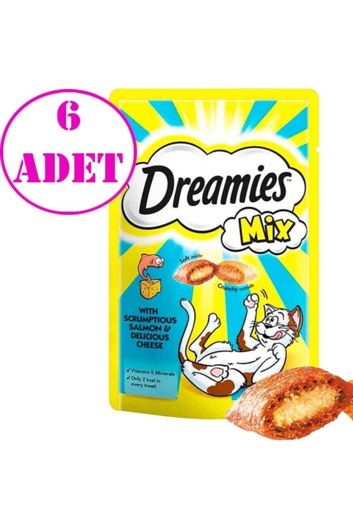 Pedigree Dreamies Kedi Ödülü Mix somonlu Peynirli 60 Gr 6 Ad