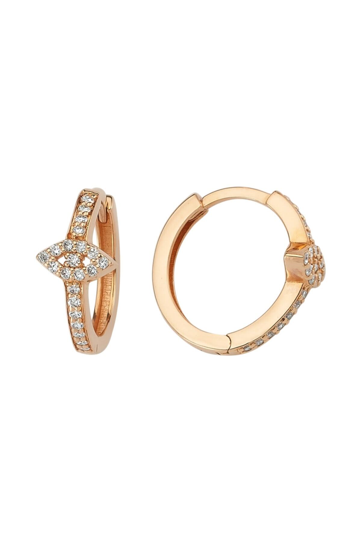 Murat Art Jewellery Mini Göz Halka Pırlantalı Küpe
