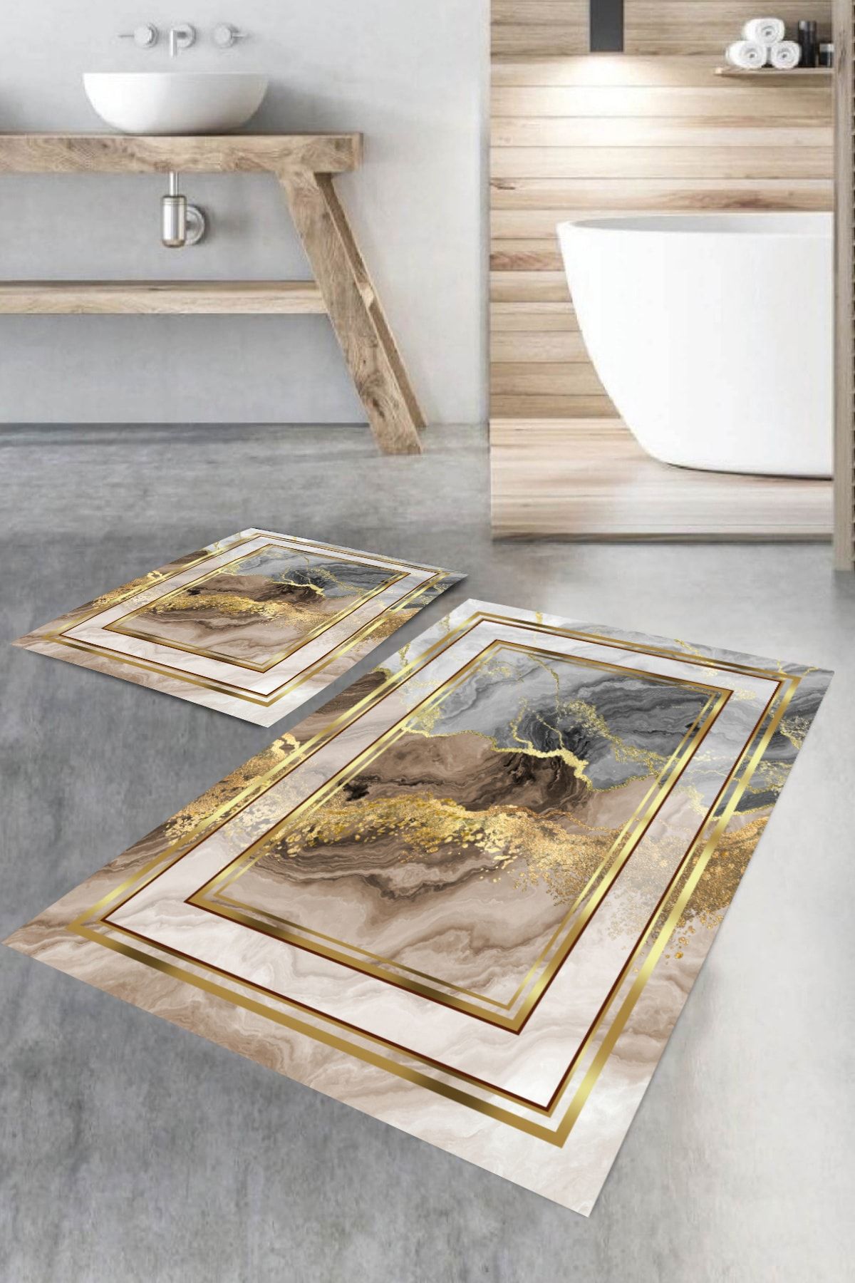 HaLıFoRuM Ikili Klozet Takımı Banyo Halısı Paspas-dot-tk-hy-1180