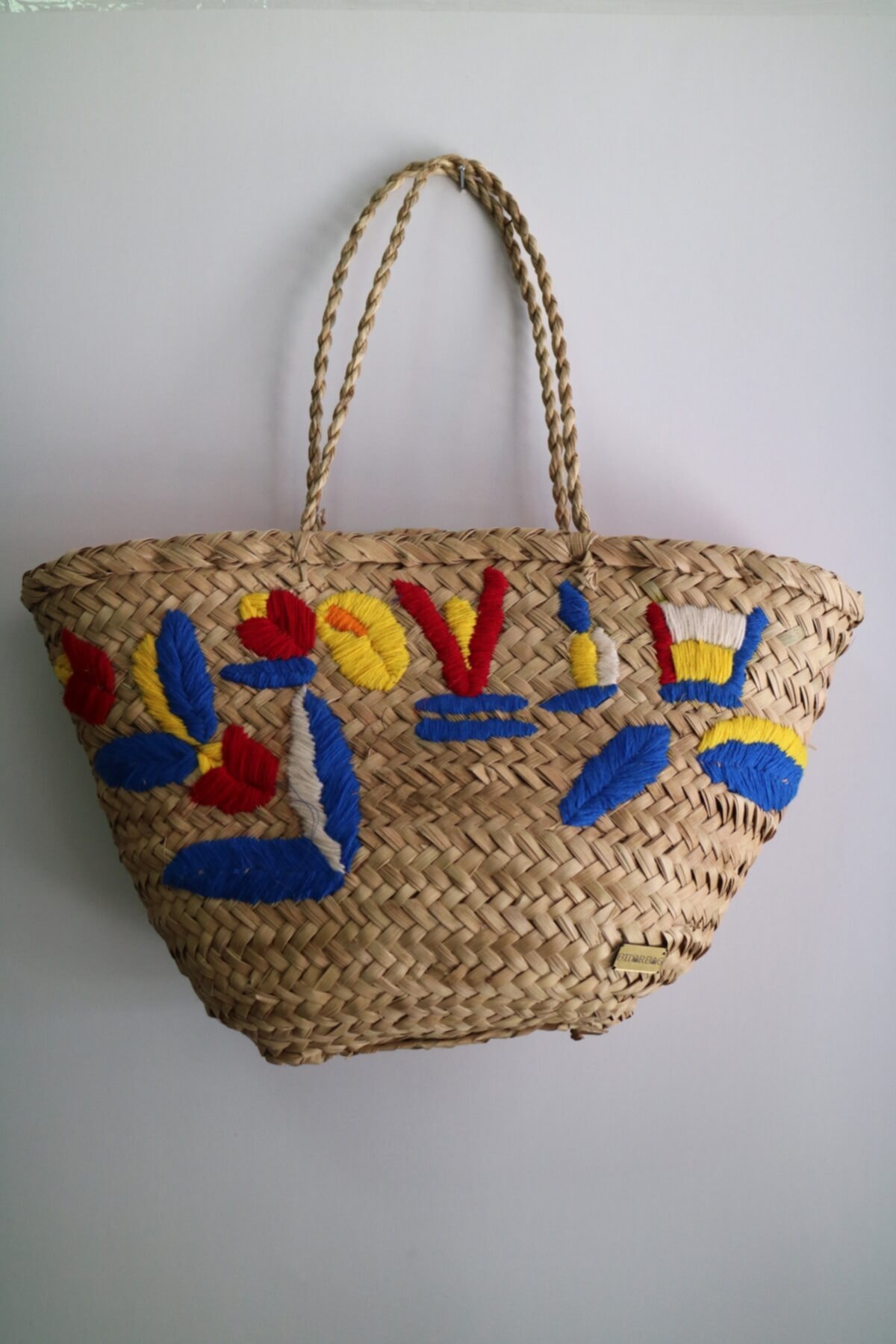 Street Bag Kadın Lacivert Hasır Plaj Çantası