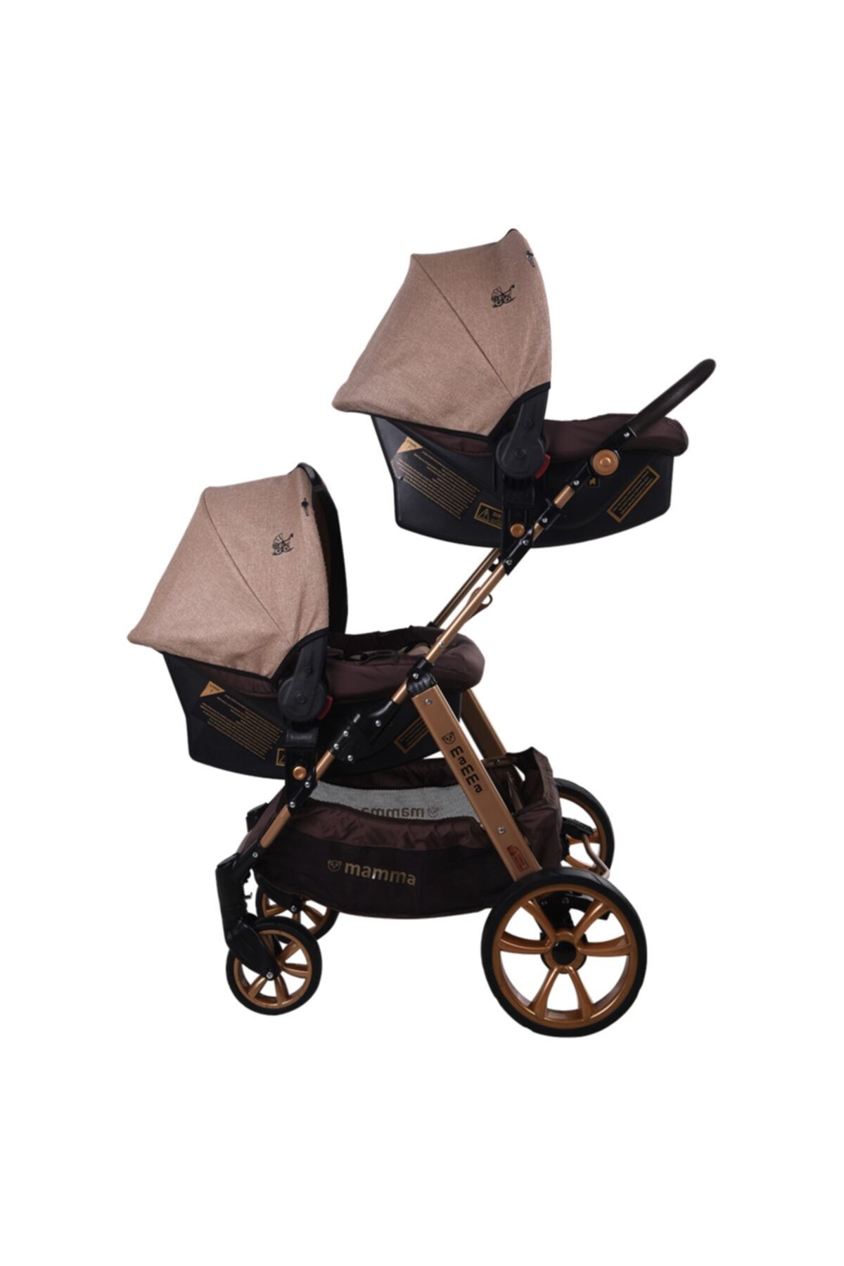 mamma kahverengi twin travel sistem ikiz bebek arabasi fiyati yorumlari trendyol
