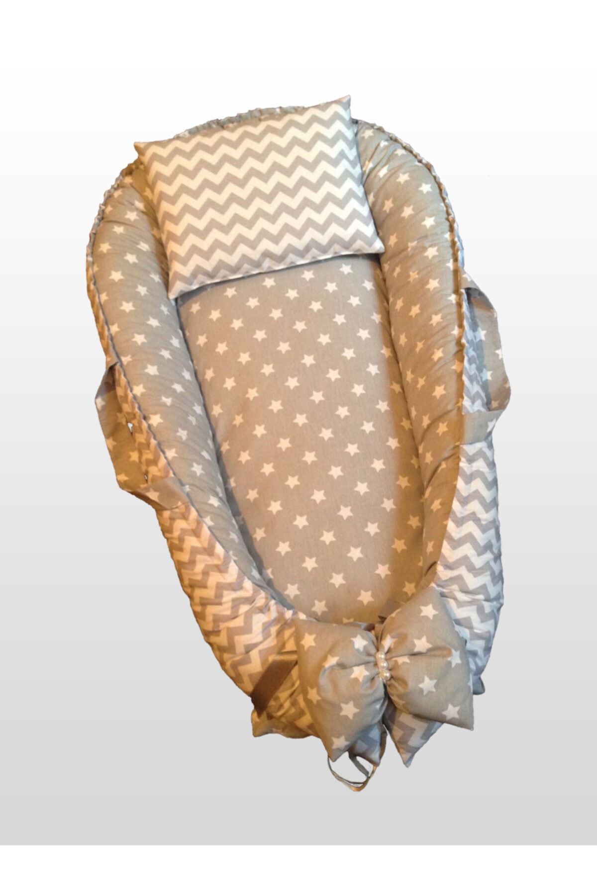 Babyce Gri Zikzak ve Gri Yıldızlı Babynest