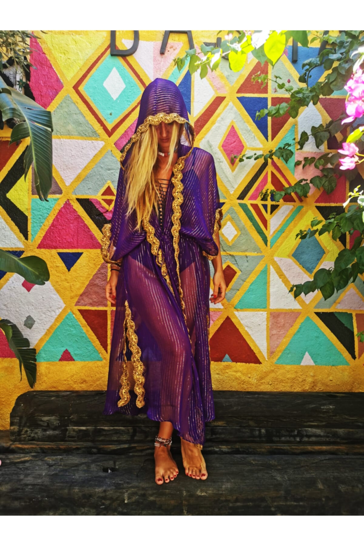 Bashaques Kadın Mor İpek Kimono