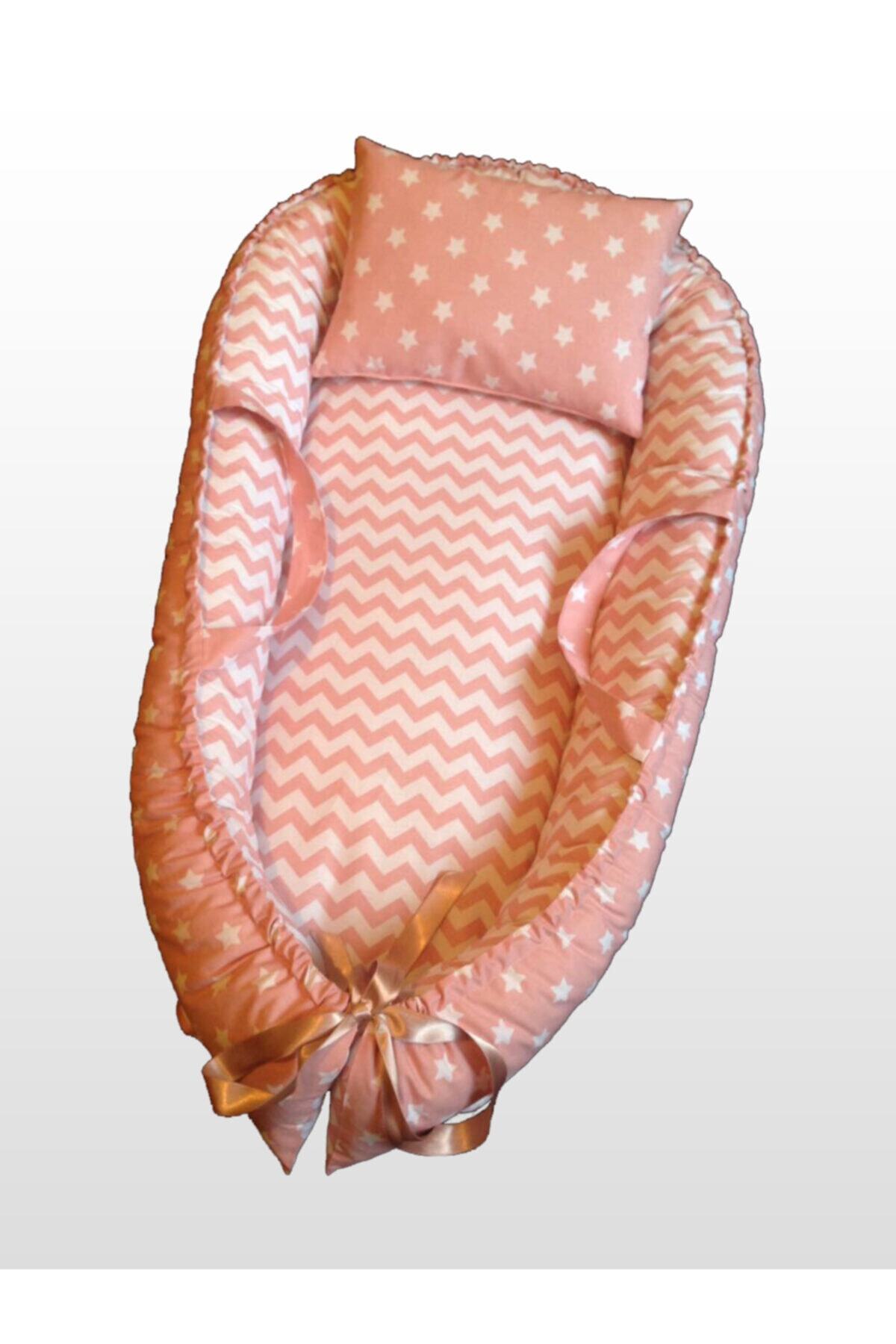 Babyce B042 - Pudra Zigzag ve Pudra Yıldızlı Babynest