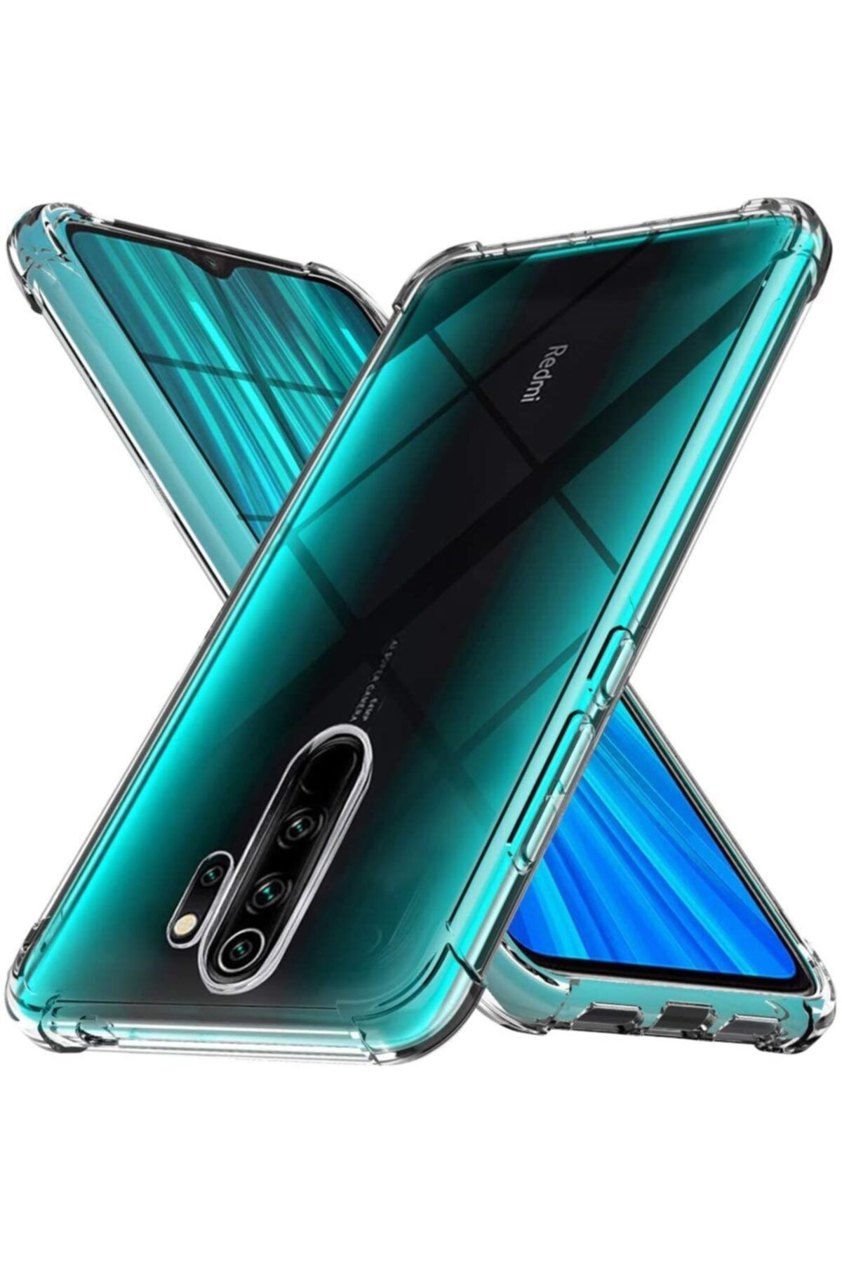 Teknoçeri Xiaomi Redmi Note 8 Pro Şok Darbe Emici Şeffaf Silikon Kılıf