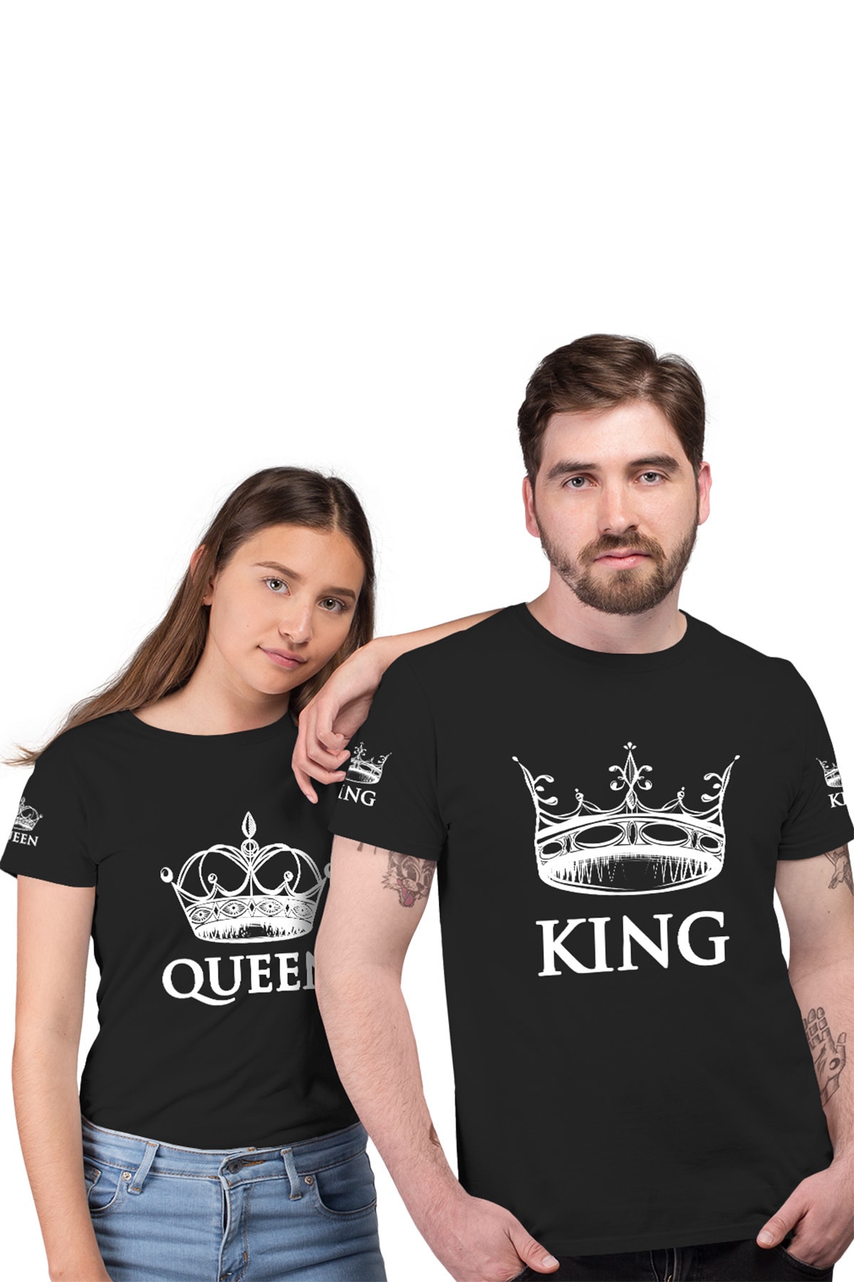 Tisho Sevgili Kombin Quen-kıng Baskılı Kısa Kol T-shirt