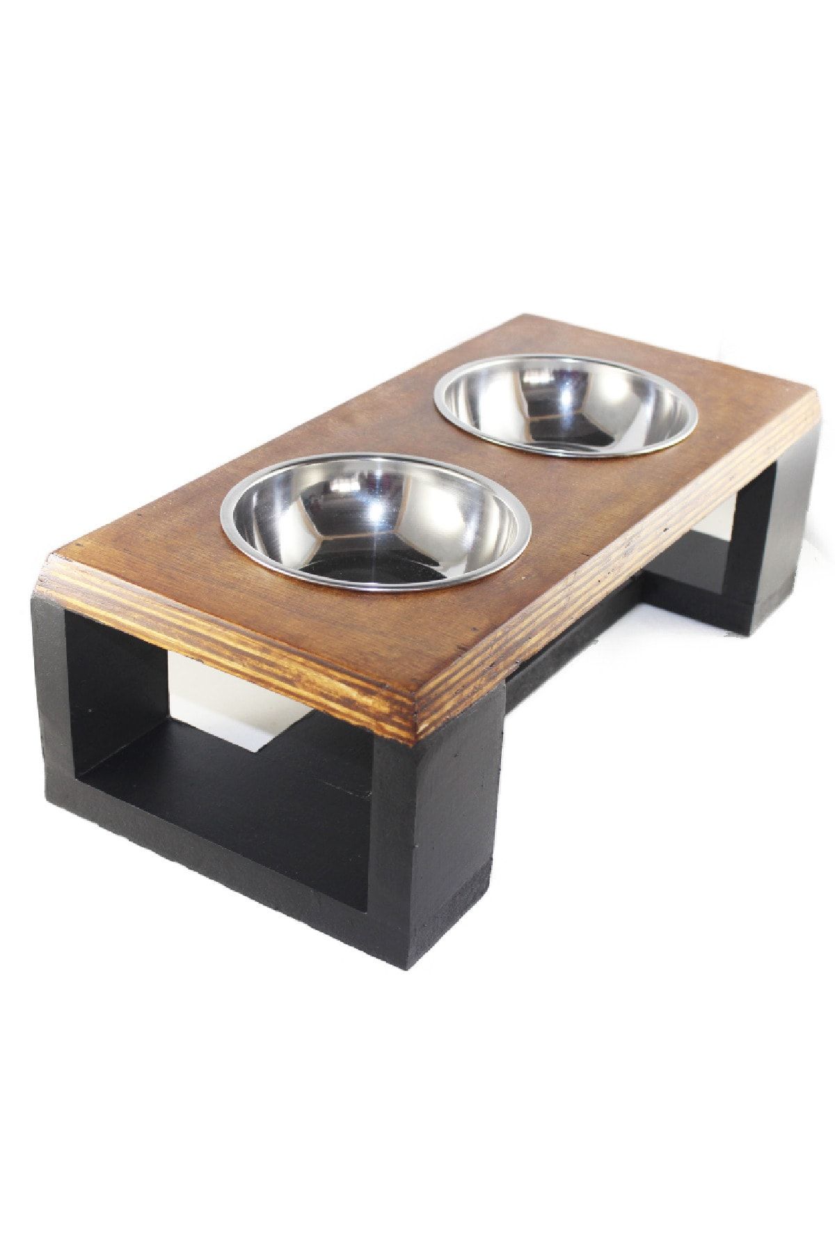 SCdekor Ahşap Köpek Mama Ve Su Kabı ( Large )