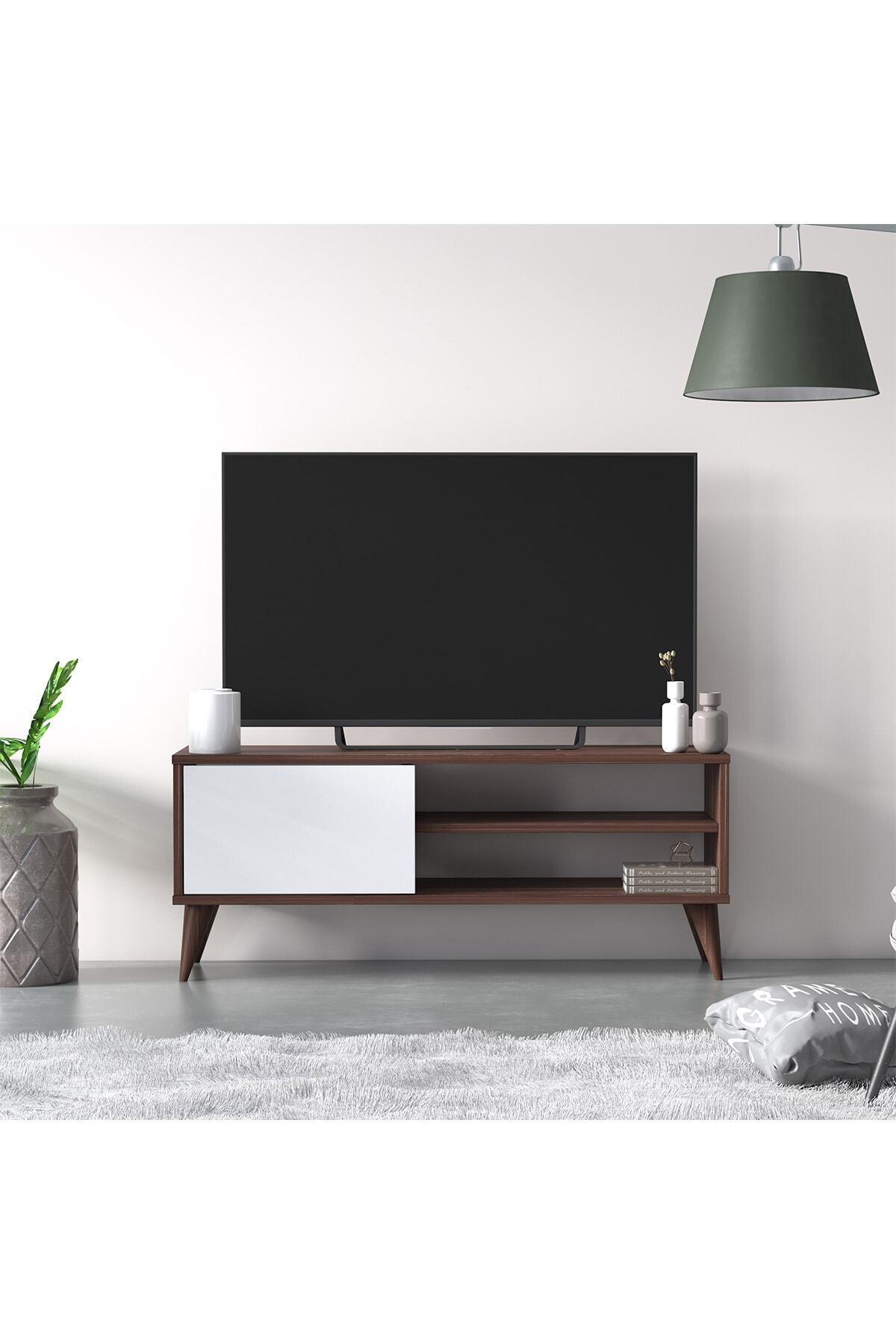 Ruum Store By Doğtaş Vere Tv Ünitesi Kapaklı Ceviz Opak Beyaz