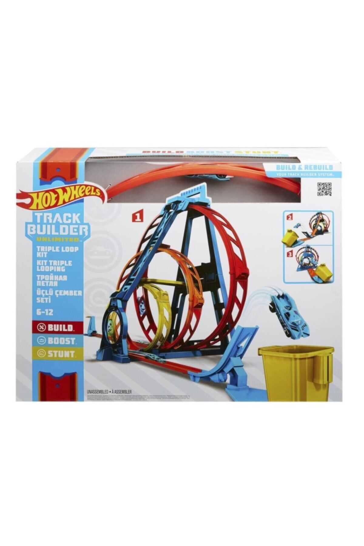 Mattel Games Glc96 Hw Track Builder Üçlü Çember Aksiyonu Seti