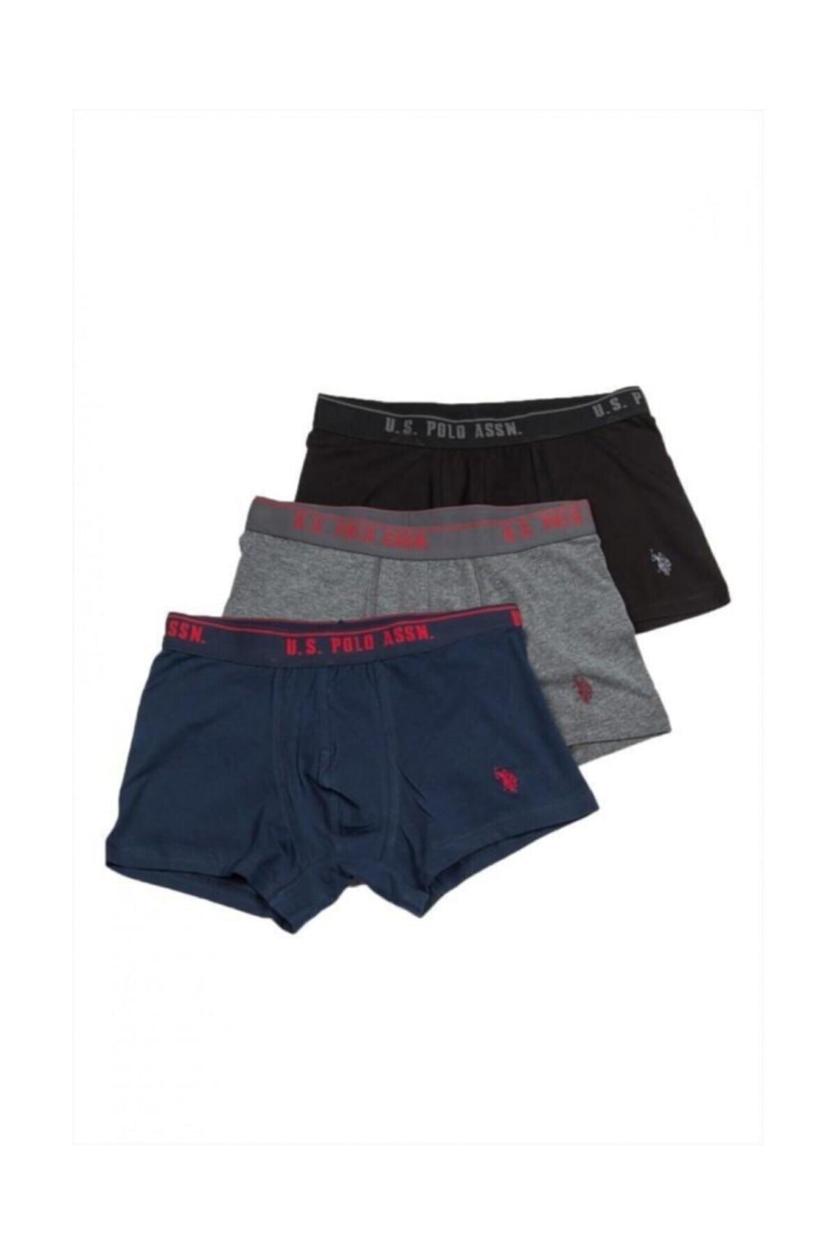 U.S. Polo Assn. Us Polo Assn Erkek Siyah Antrasit Lacivert 3'lü Boxer Us.01.80097
