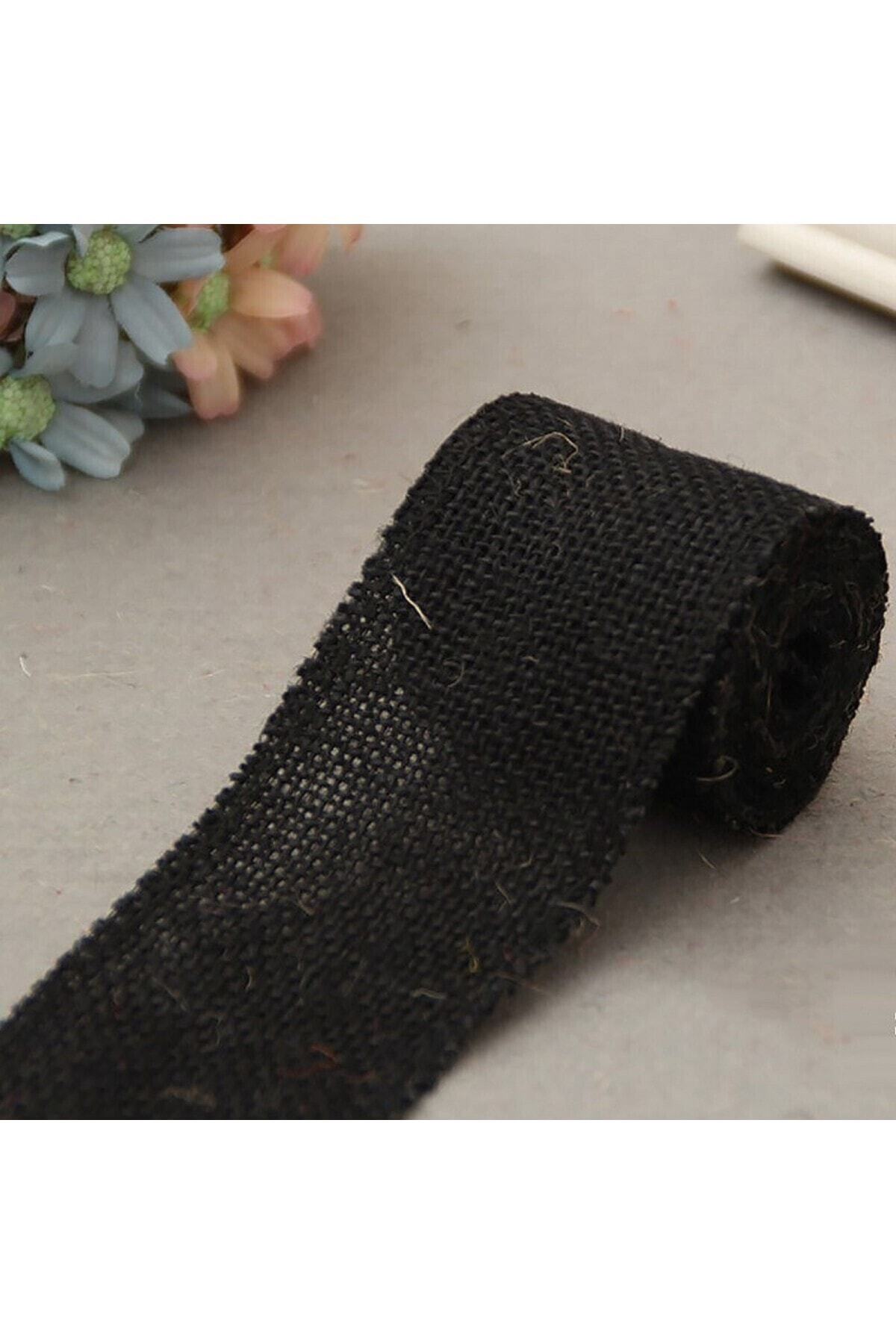 E Elmas Siyah Jüt Kurdele 6mm 2m