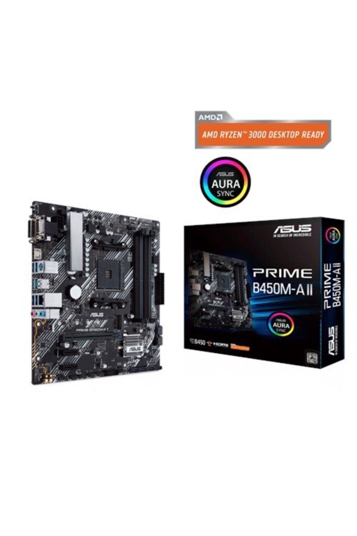 ASUS Prıme B450m-a Iı Ddr4 Sata3 M2 Pcıe Nvme Hdmı Dvı Pcıe 16x V3.0 Am4 Matx