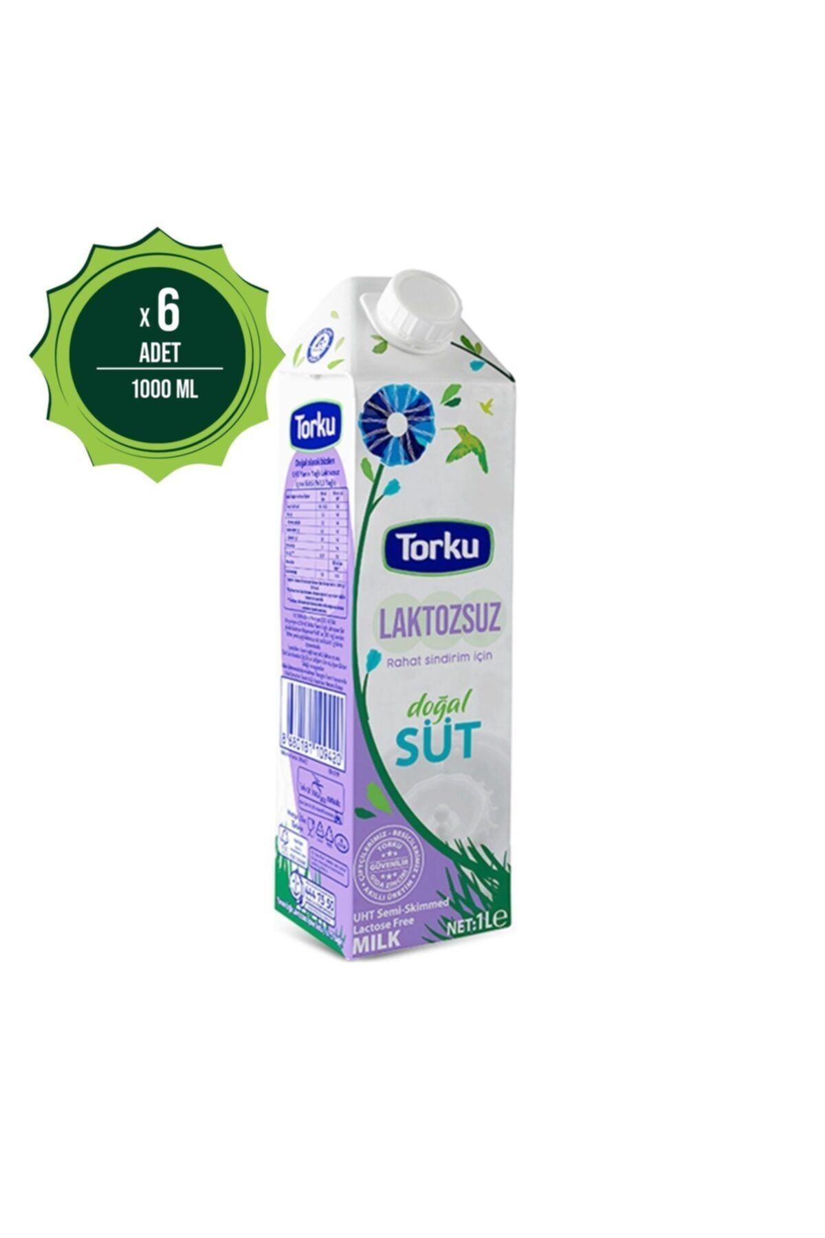 Torku Uht Yarımyağlı Laktozsuz Süt 1 Lt X6