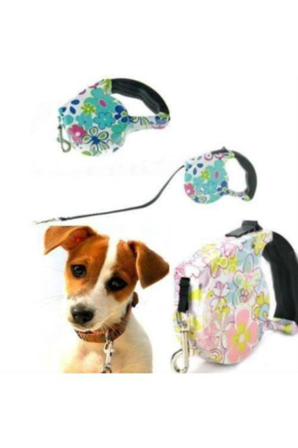 Easy Pet Desenli Makaralı Otomatik Köpek Gezdirme Tasması 5 Mt Asorti