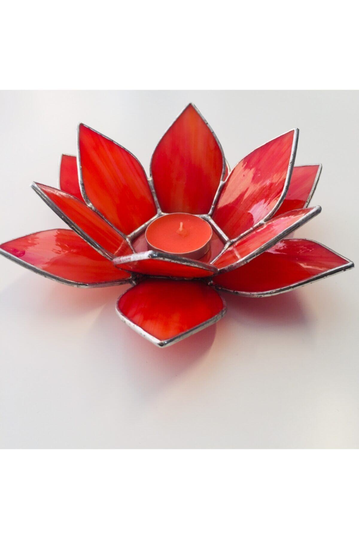 L ATELİER MAİSON Cam Vitray Lotus Mumluk