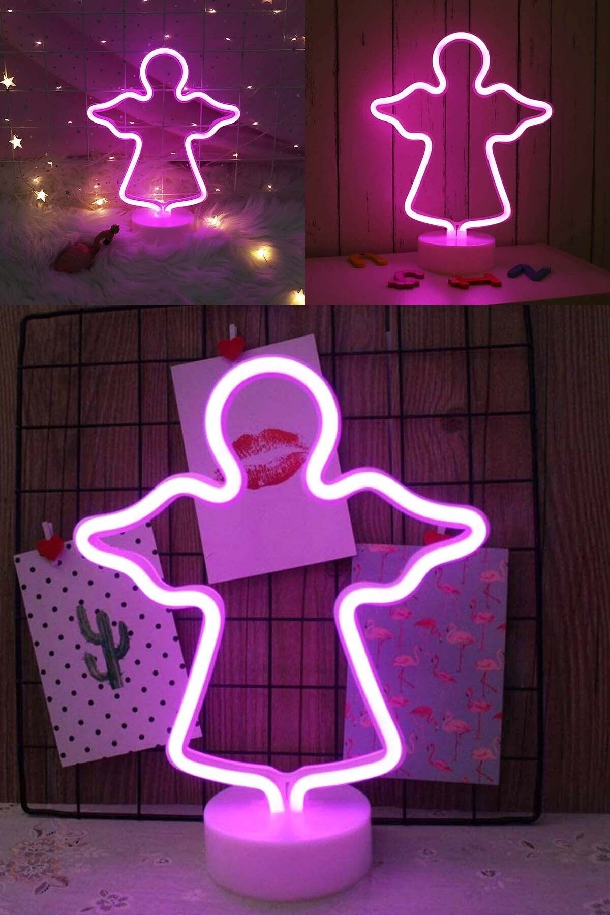Patladı Gitti Dekoratif Melek Neon Led Gece Lambası